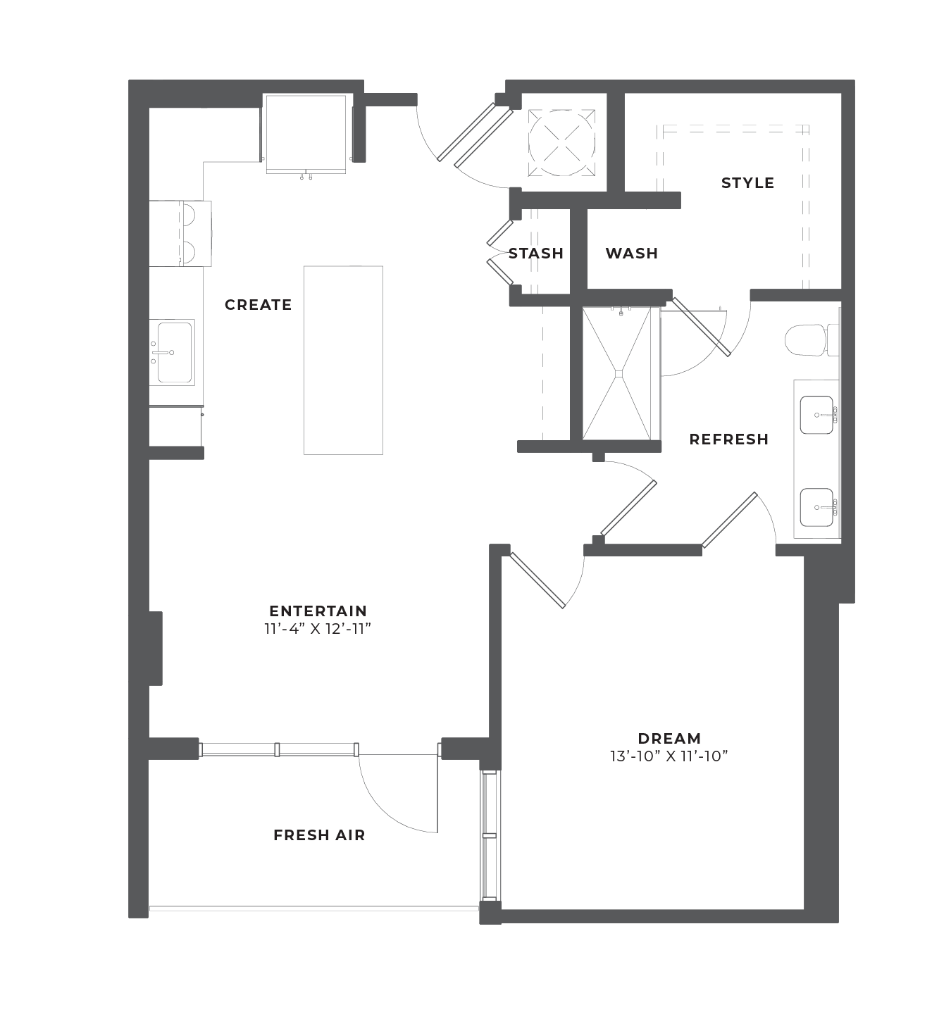 1 Bed/1 Bath-AH3 floor plan