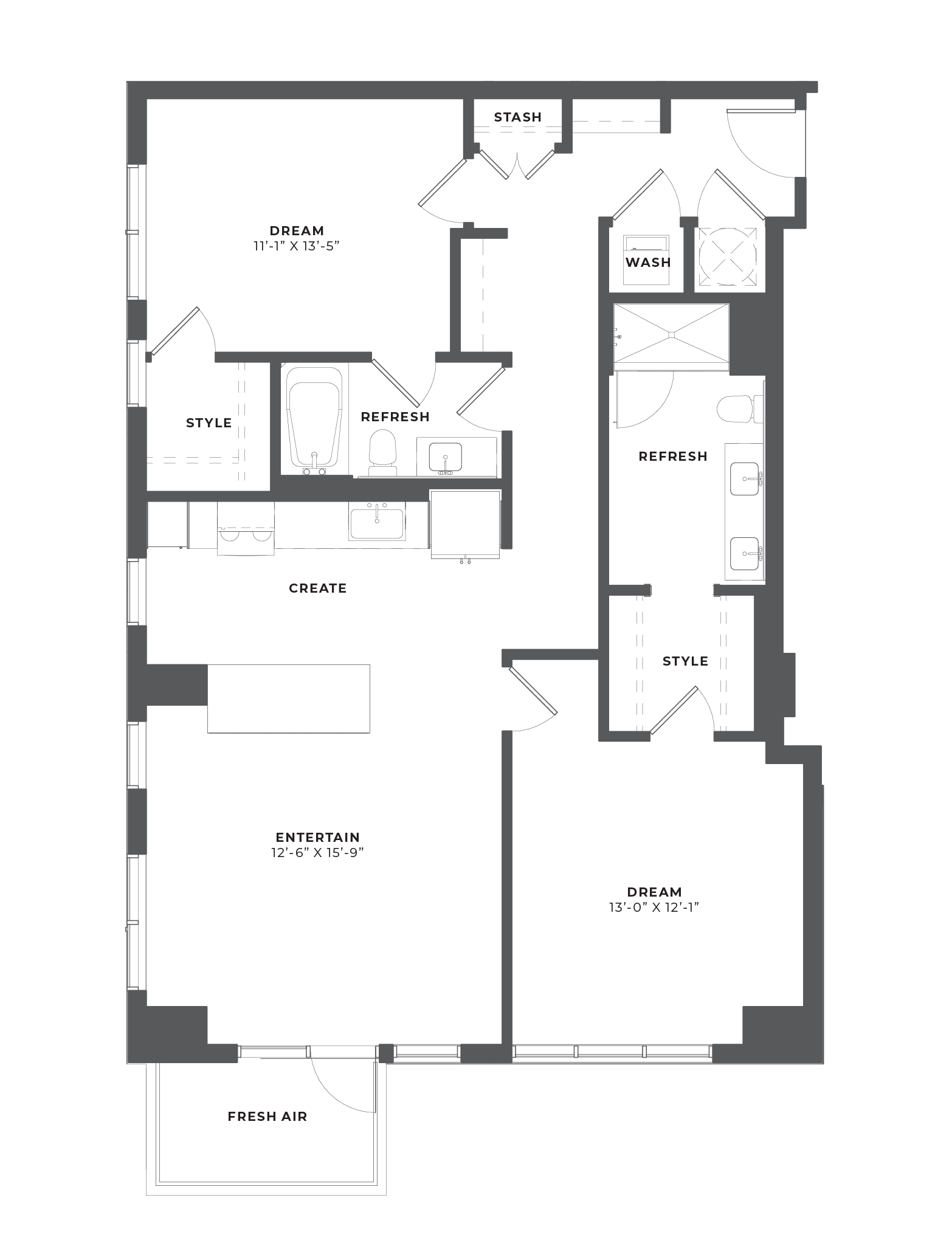2 Bed/2 Bath-BH5 floor plan