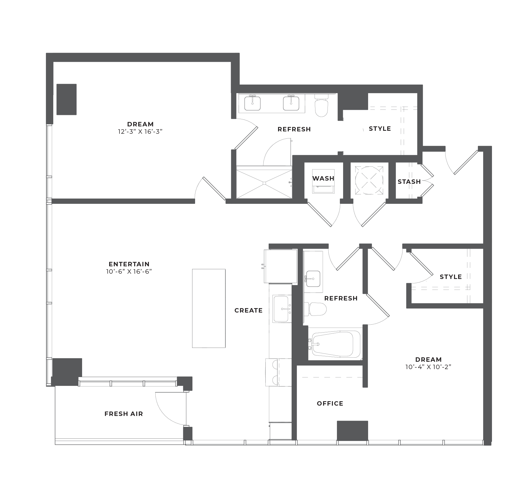 2 Bed/2 Bath-BH3 floor plan