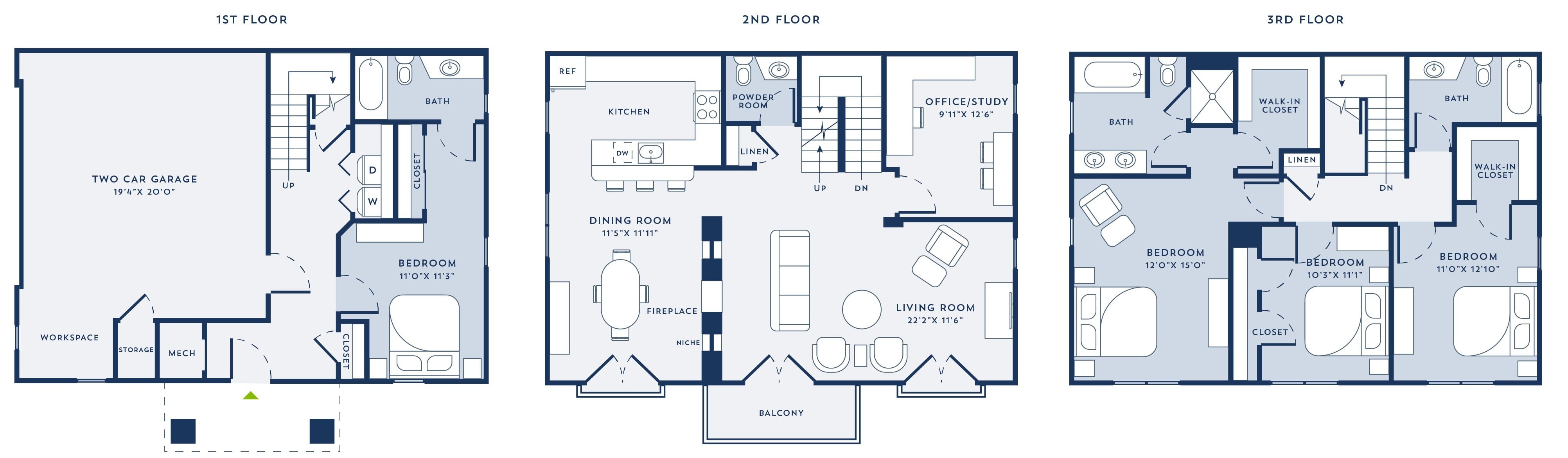 4 Bed/3.5 Bath-Townhouse-TH7700 floor plan