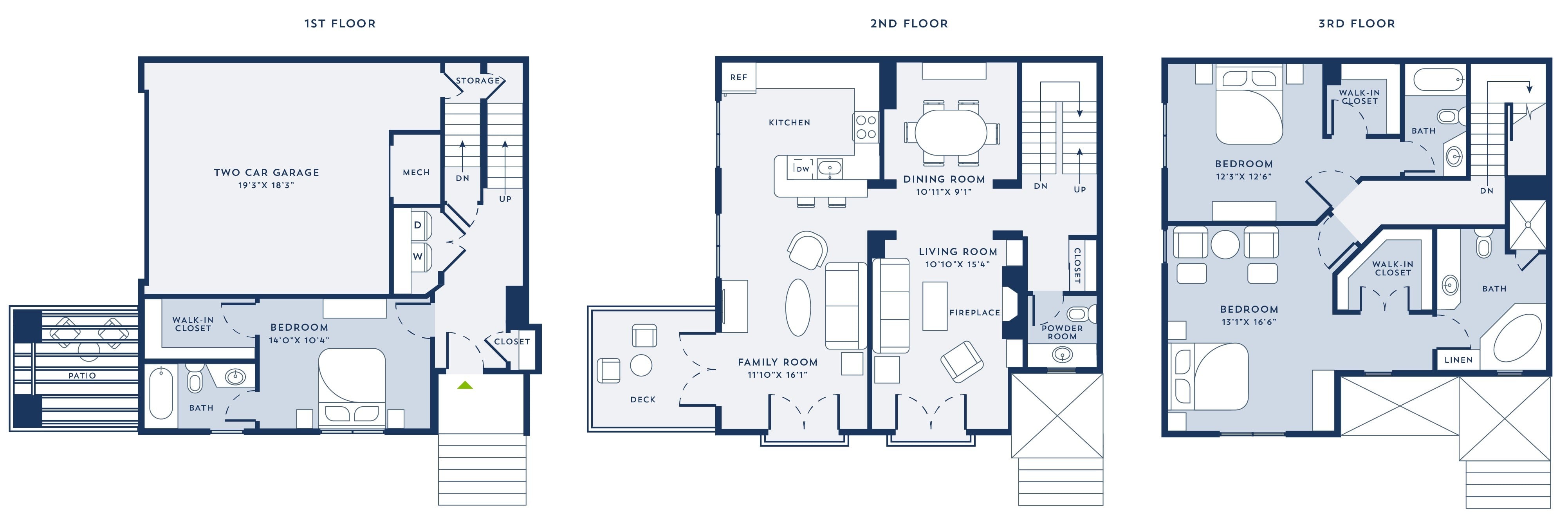 3 Bed/3.5 Bath-Townhouse Garage-TH7706 floor plan