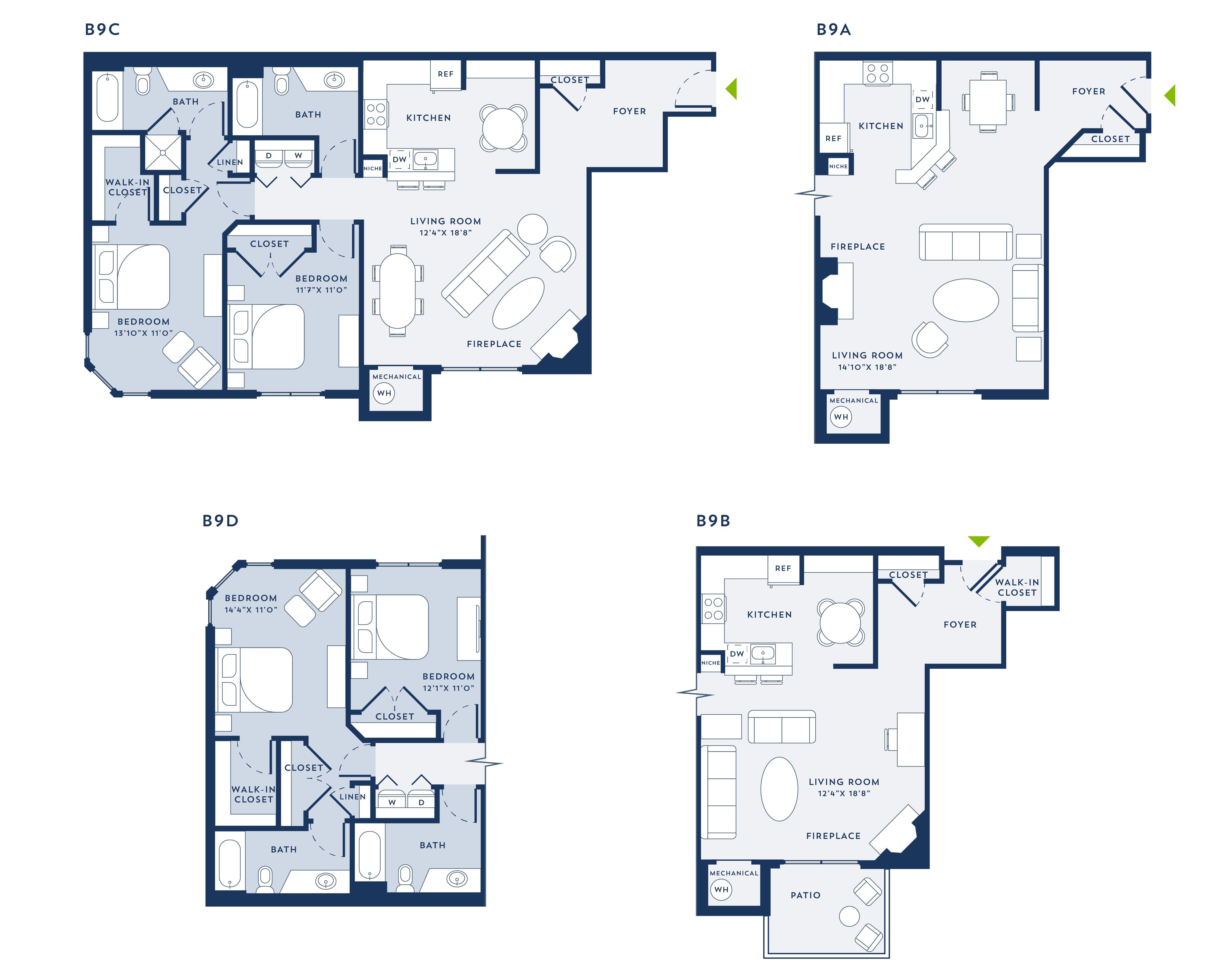 2 Bed/2 Bath-D9C floor plan