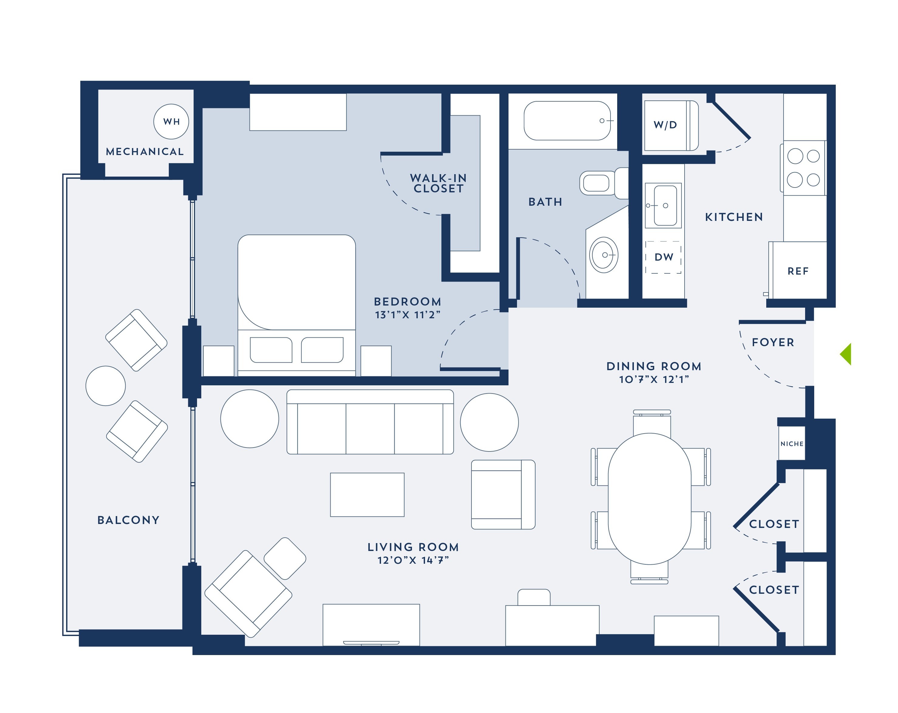 1 Bed/1 Bath-C2 floor plan