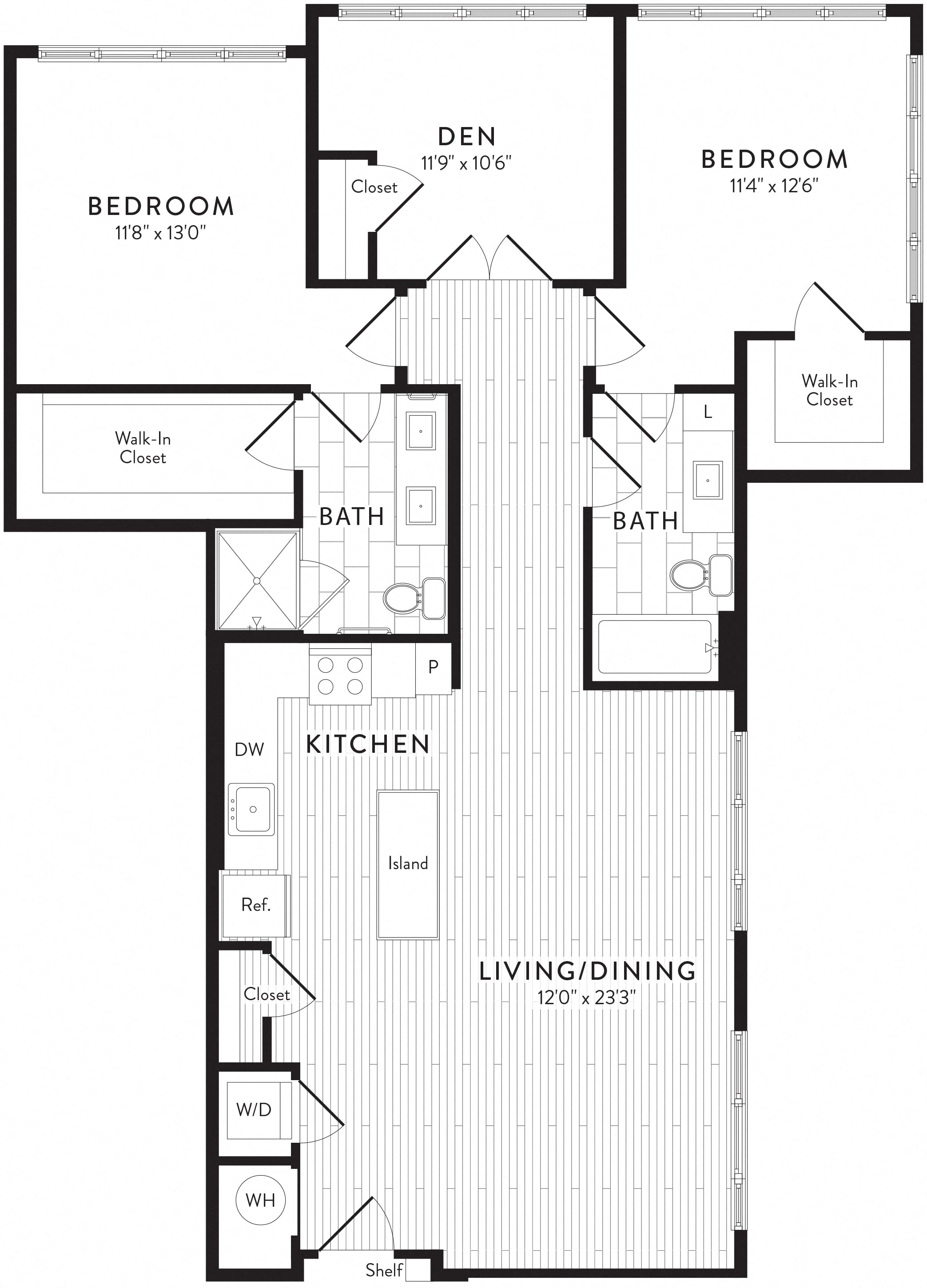 C7 - 2 Bed_2 Bath Den floor plan