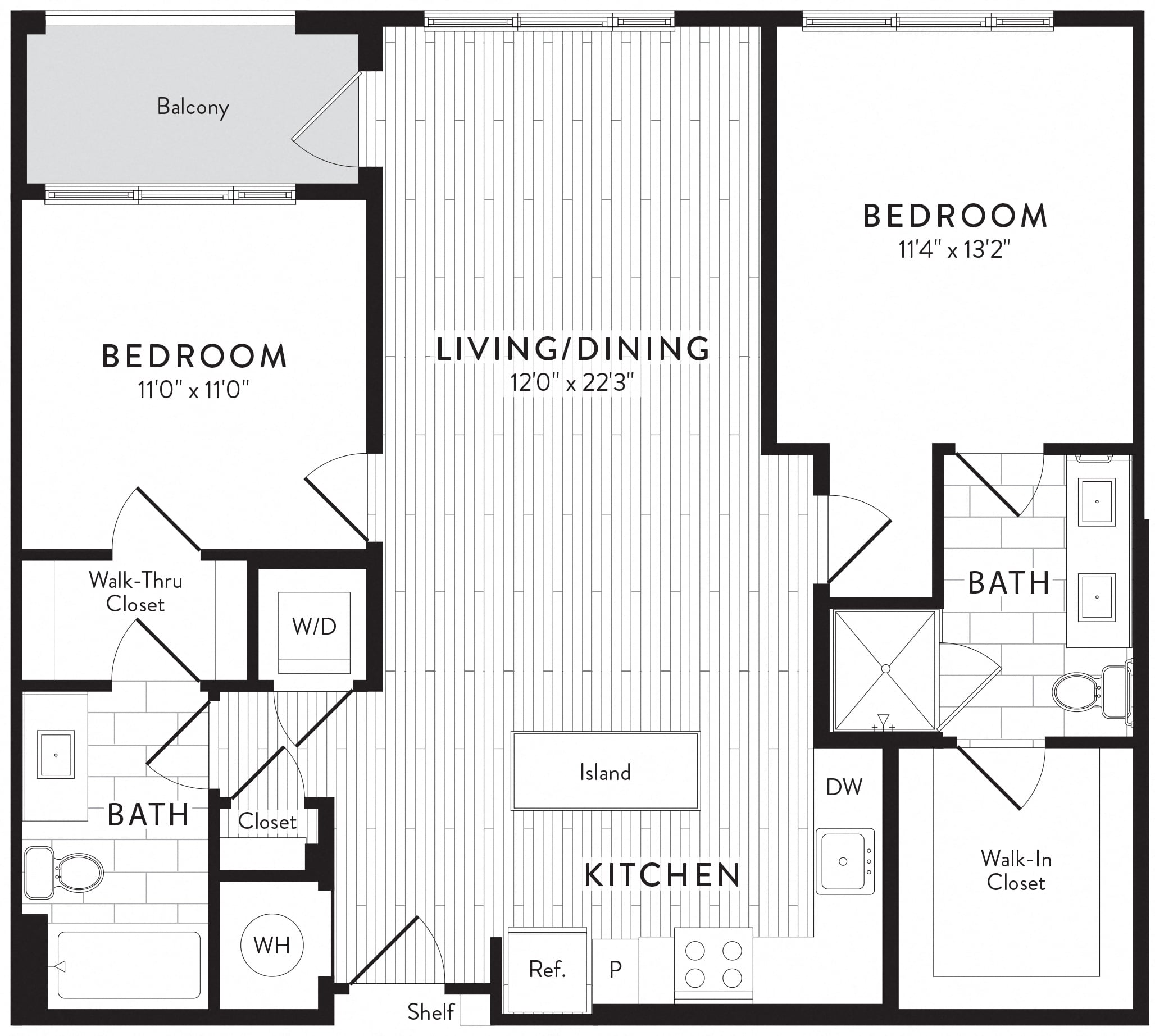 C1 - 2 Bed_2 Bath floor plan