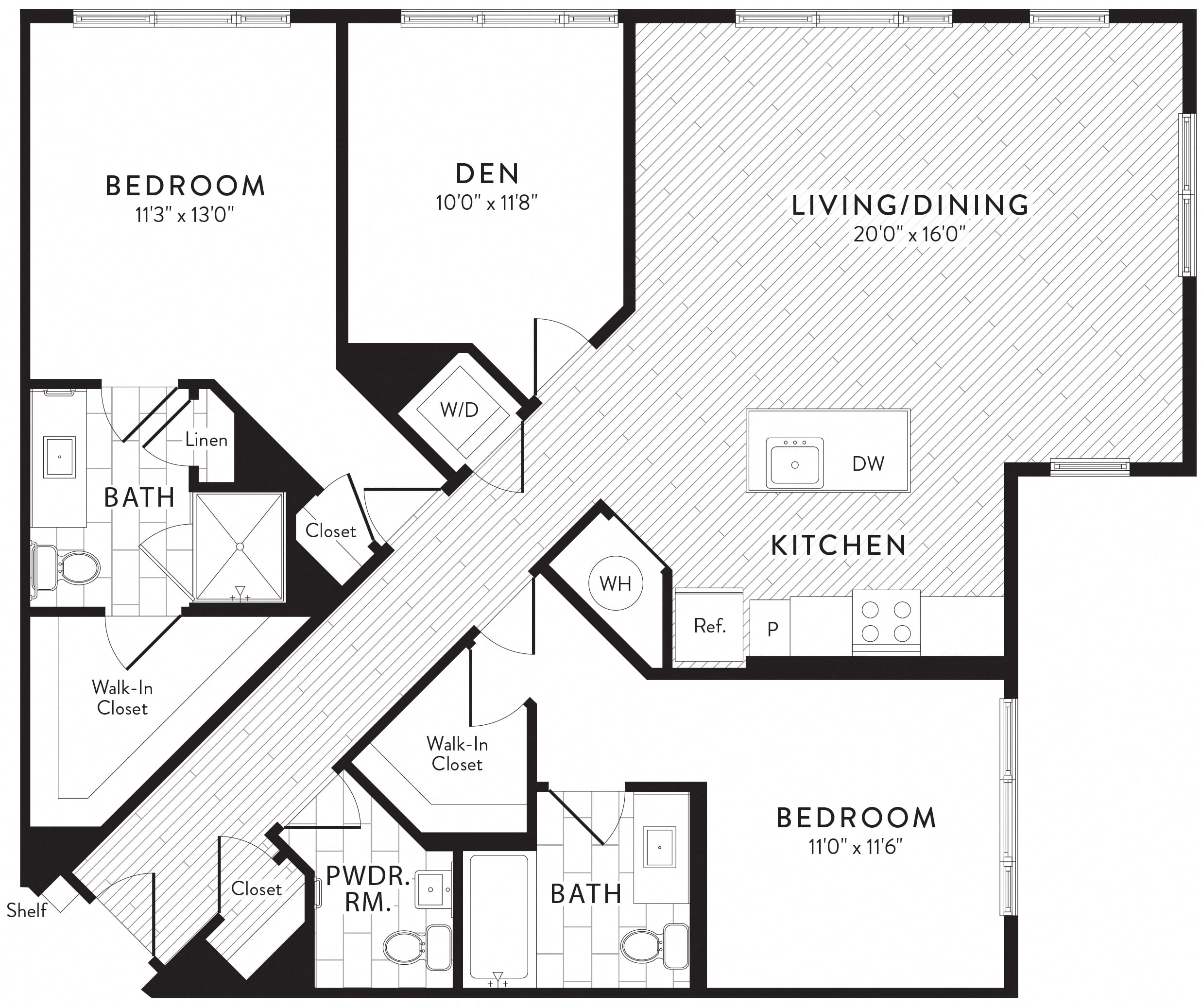 C8 - 2 Bed_2.5 Bath Den floor plan
