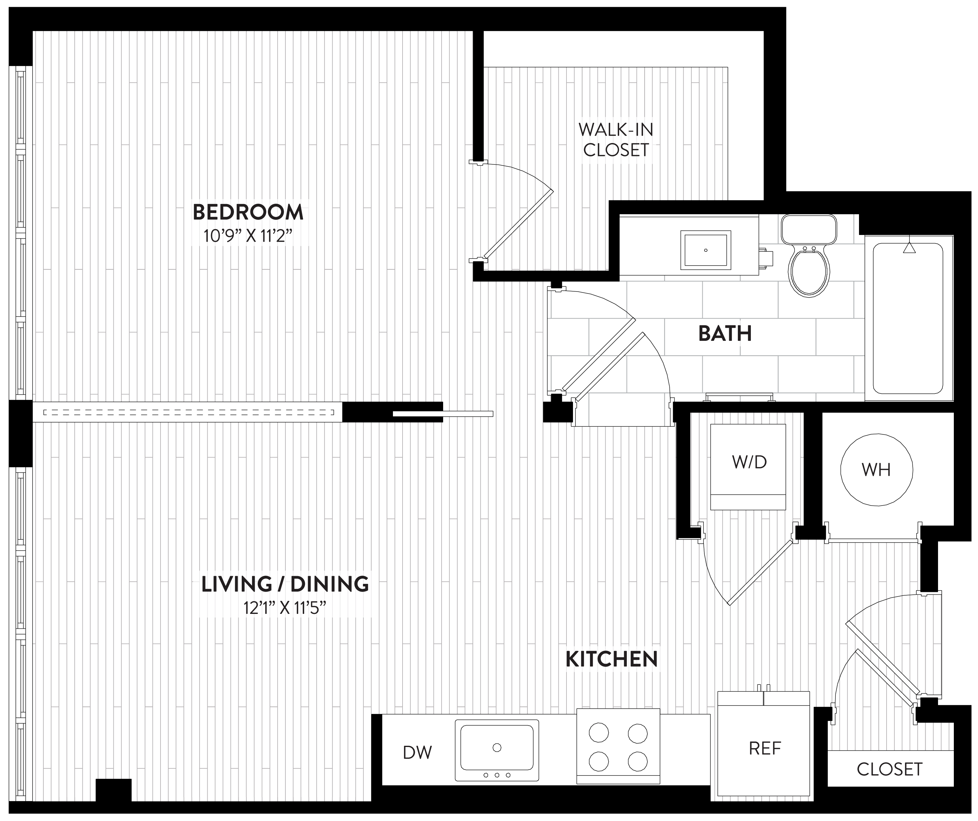 PH02 - 1 Bed_1 Bath floor plan