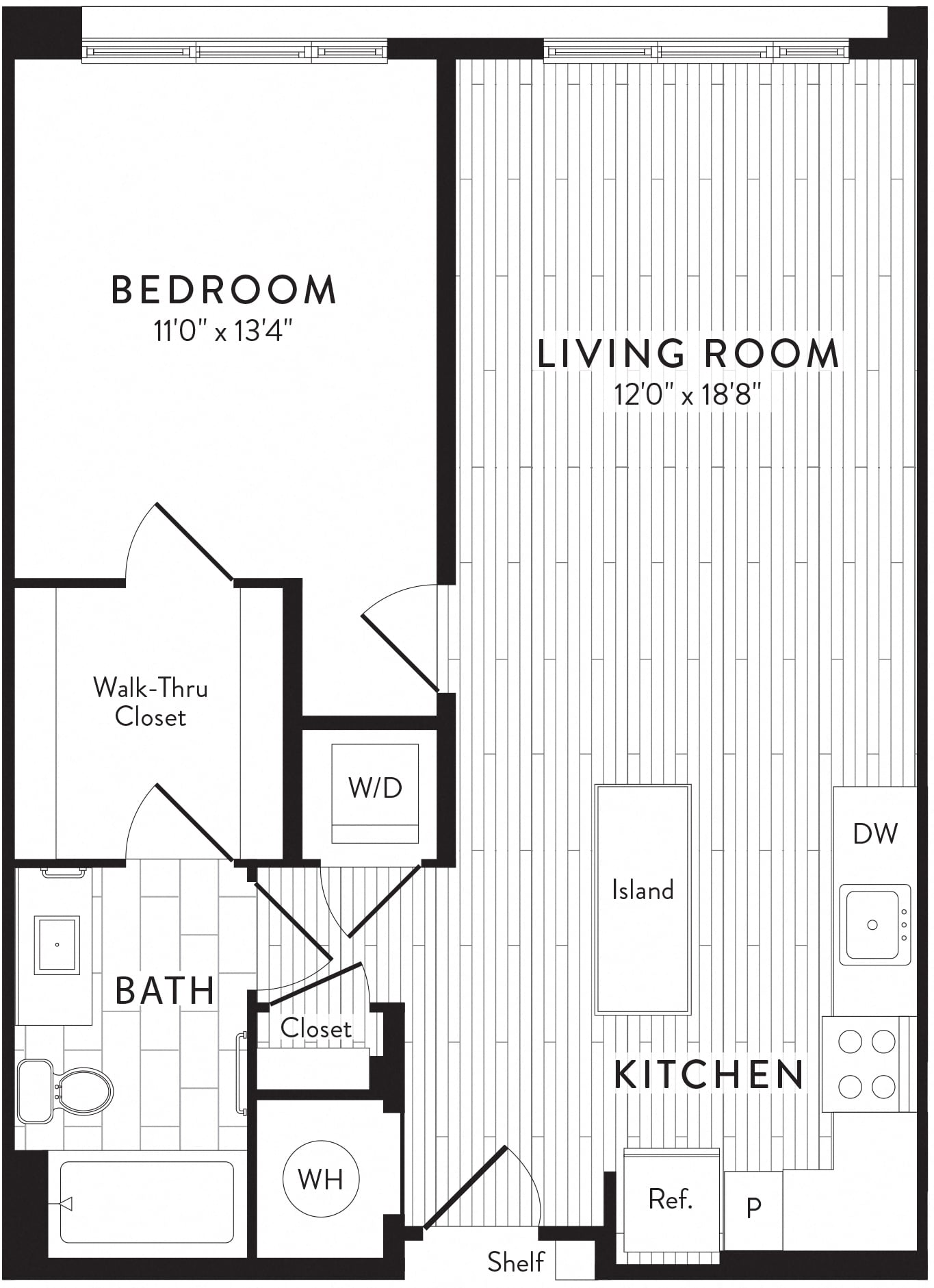 A3  - 1 Bed_1 Bath floor plan