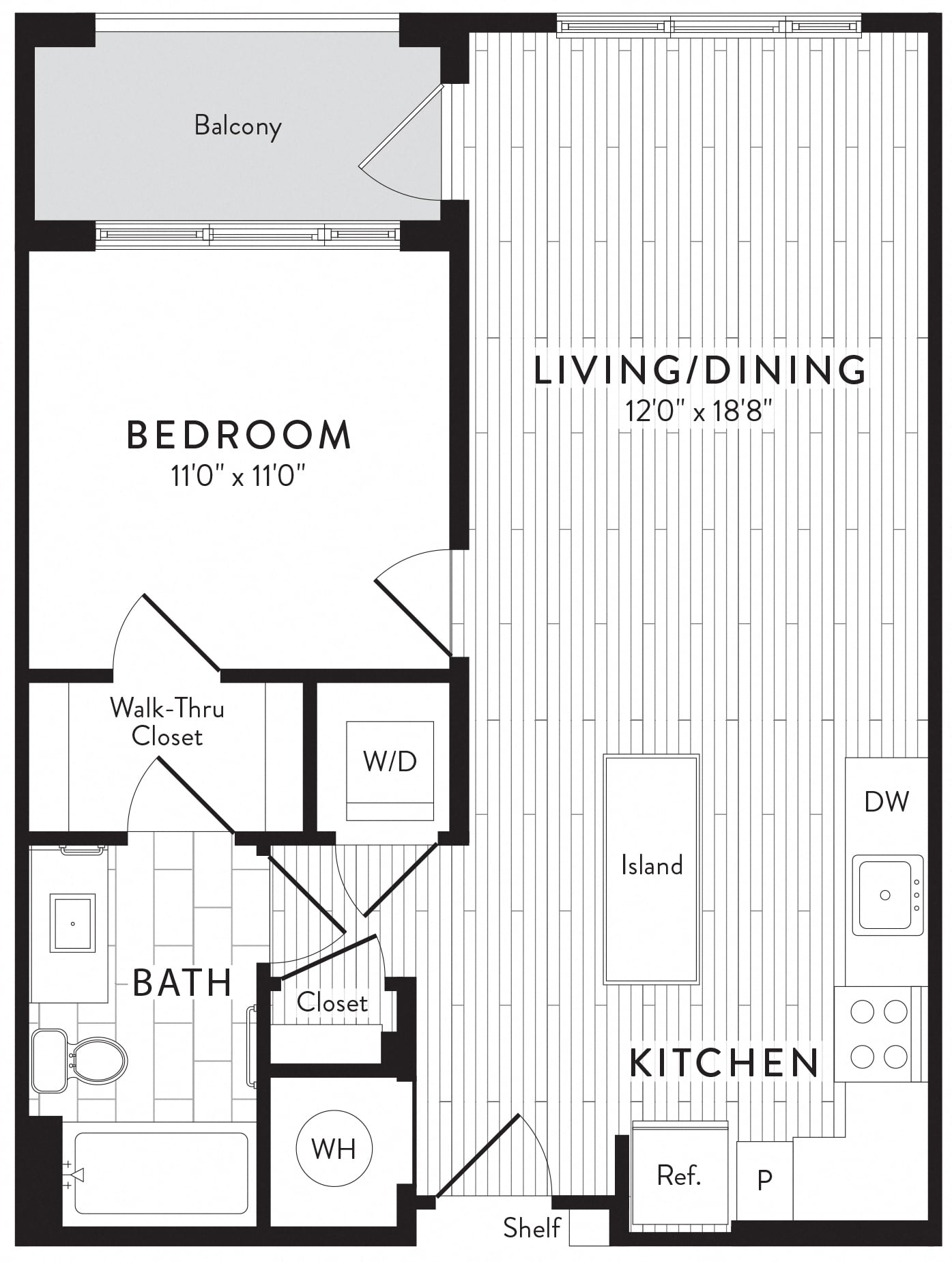A1 - 1 Bed_1 Bath floor plan