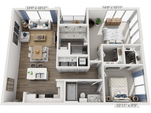 E1 floor plan