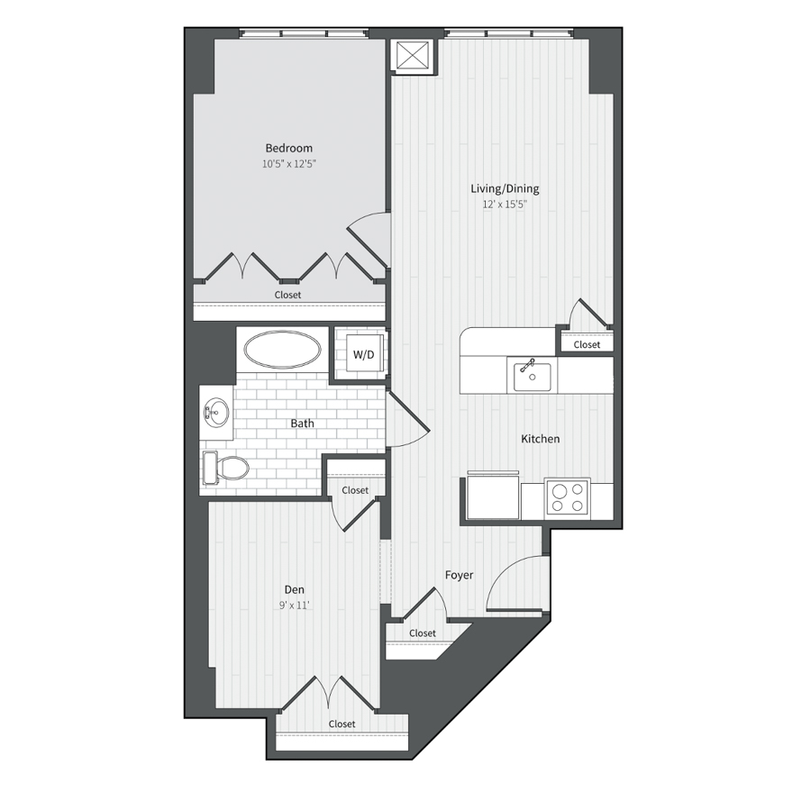 11S7A 1BR/1BA floor plan