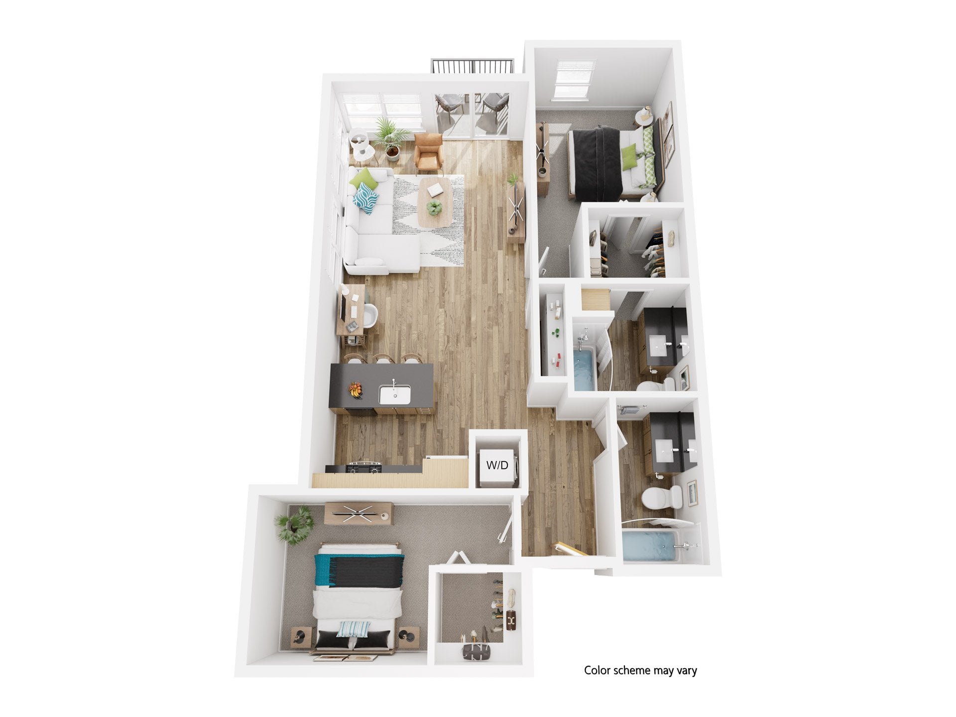 Two Bed Two Bath J 1 floor plan