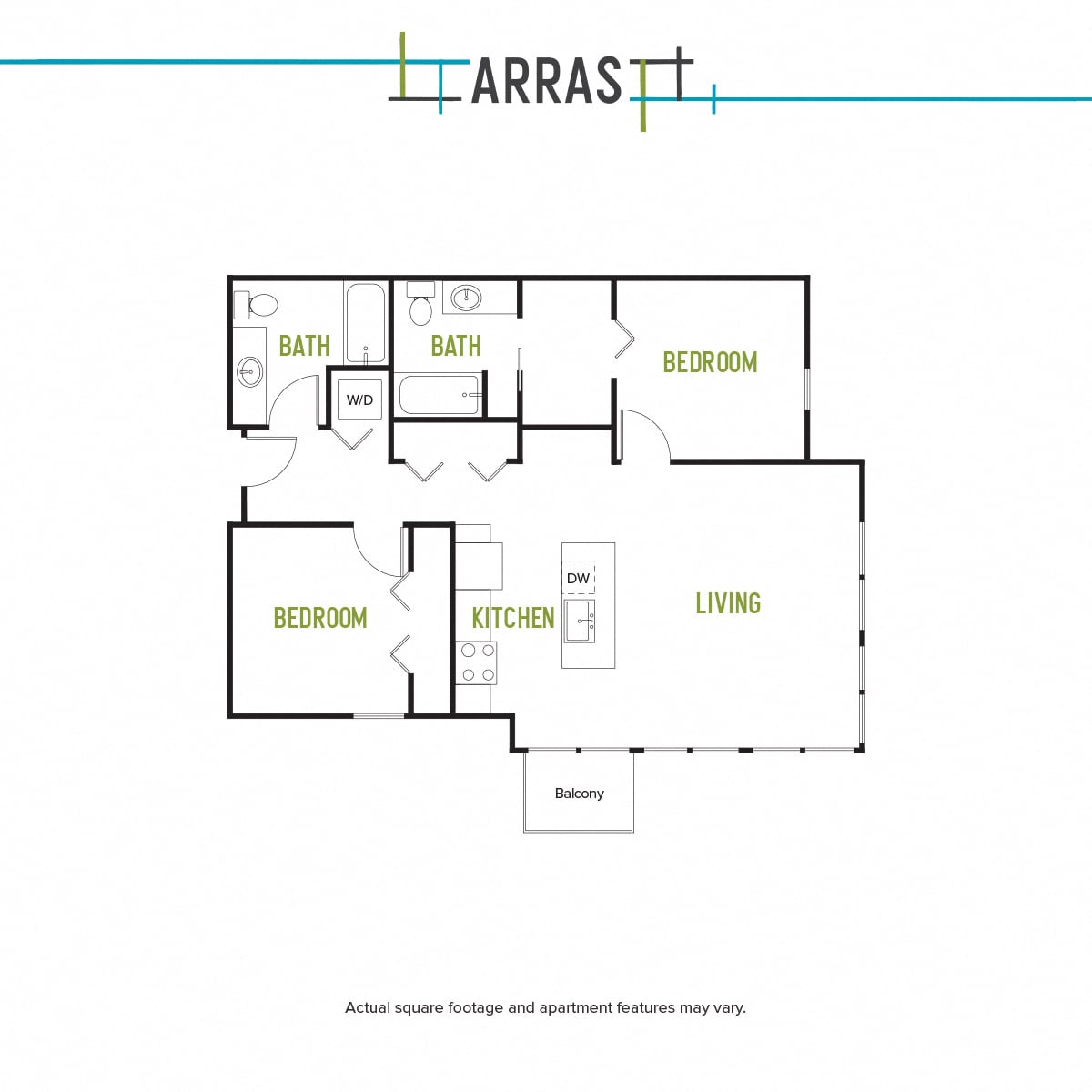Two Bed Two Bath B 2 floor plan