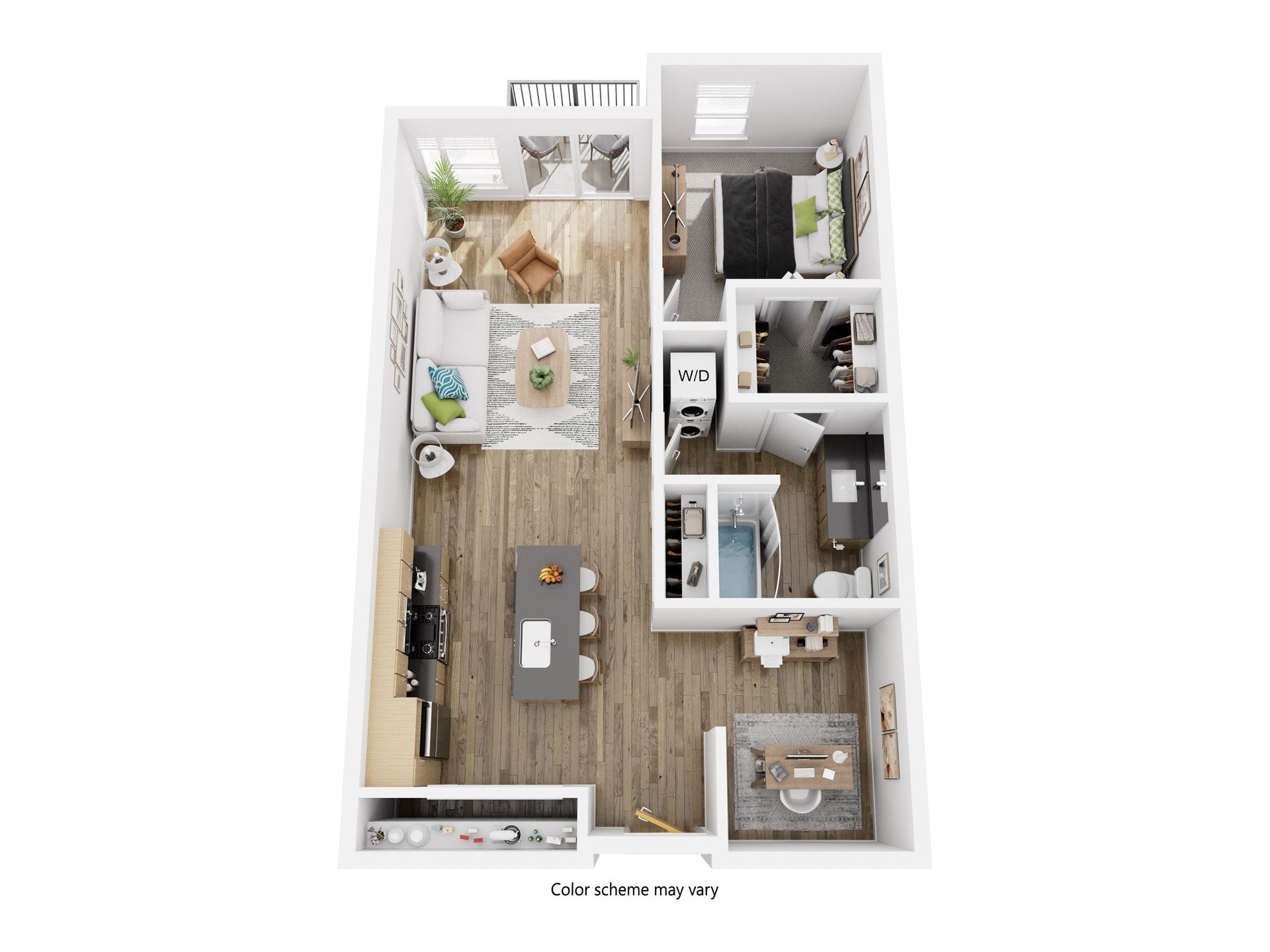 One Bed One Bath A 2 floor plan