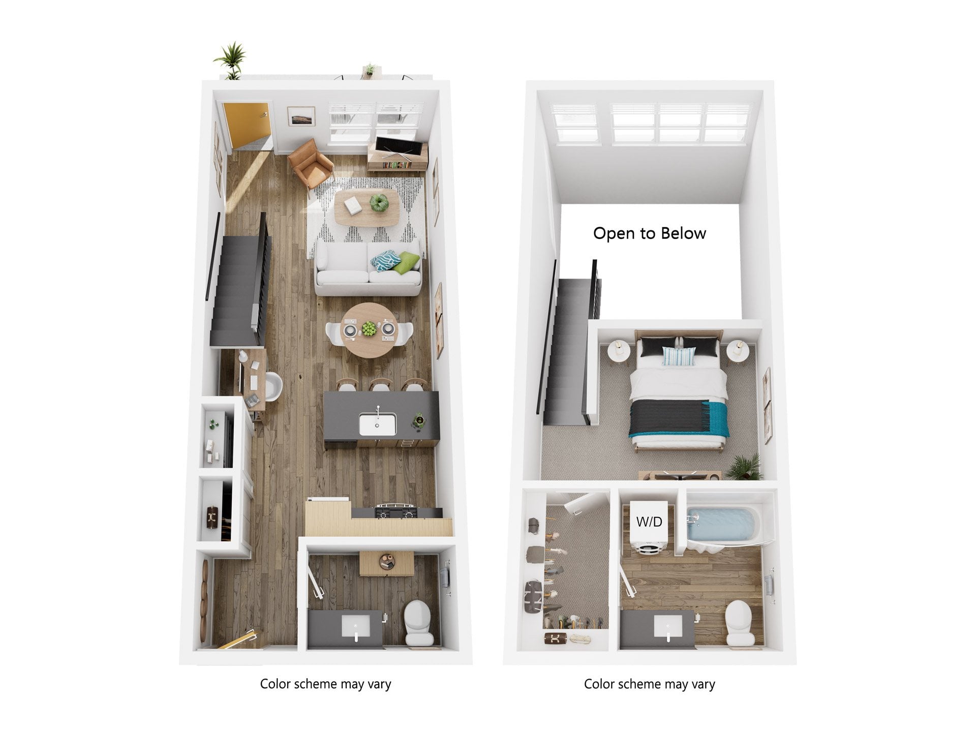One Bed One Half Bath J 1 floor plan