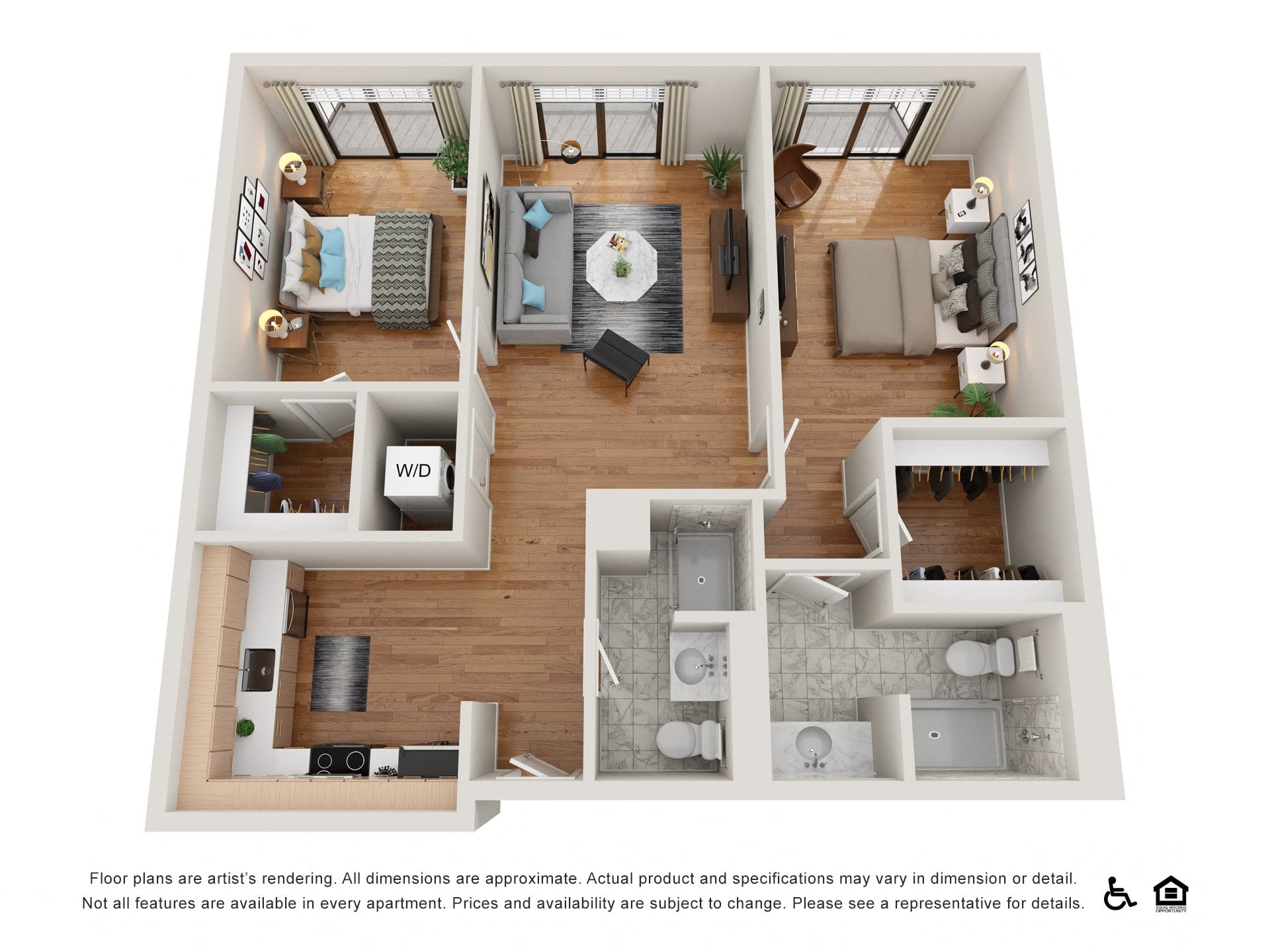 2 Bedroom Renovated floor plan