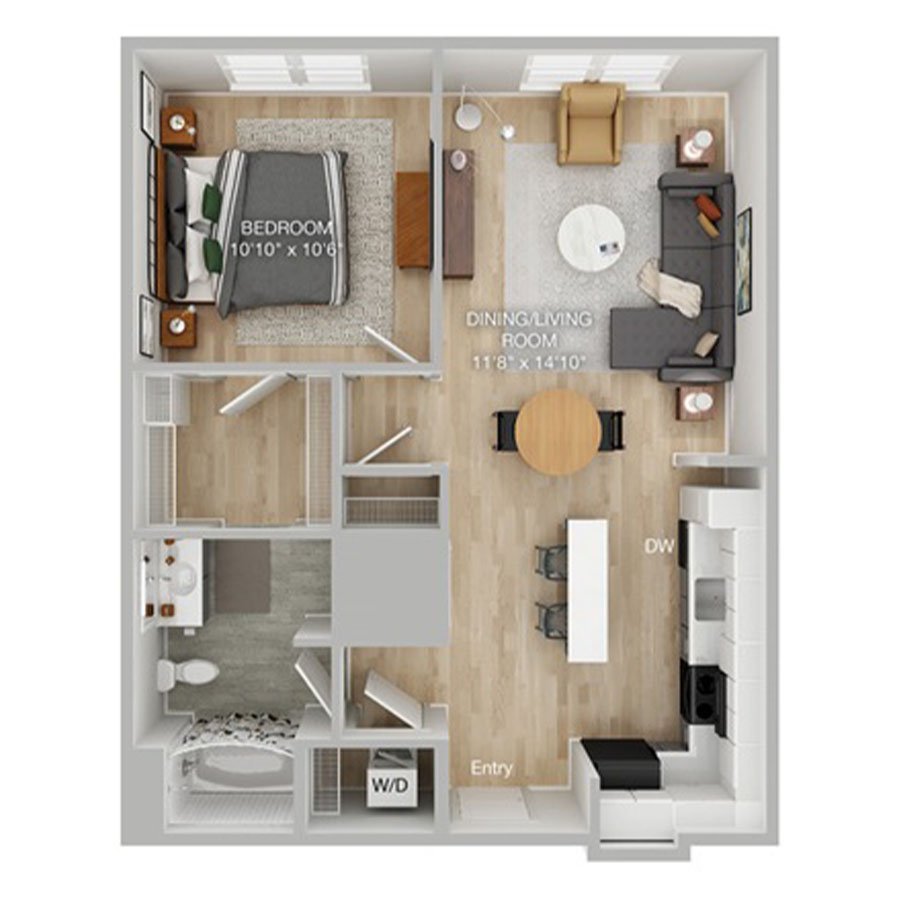 A1-A-1x1 floor plan