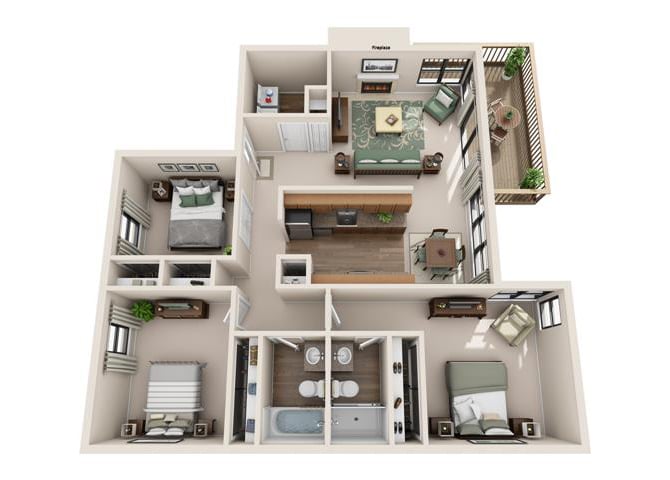 3x2 floor plan