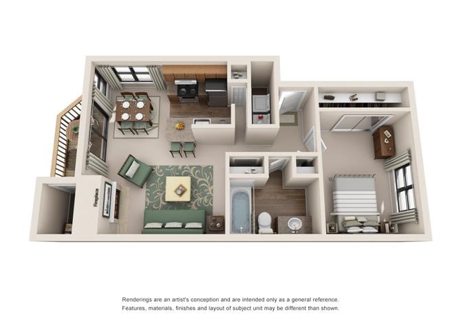 1x1F Large floor plan