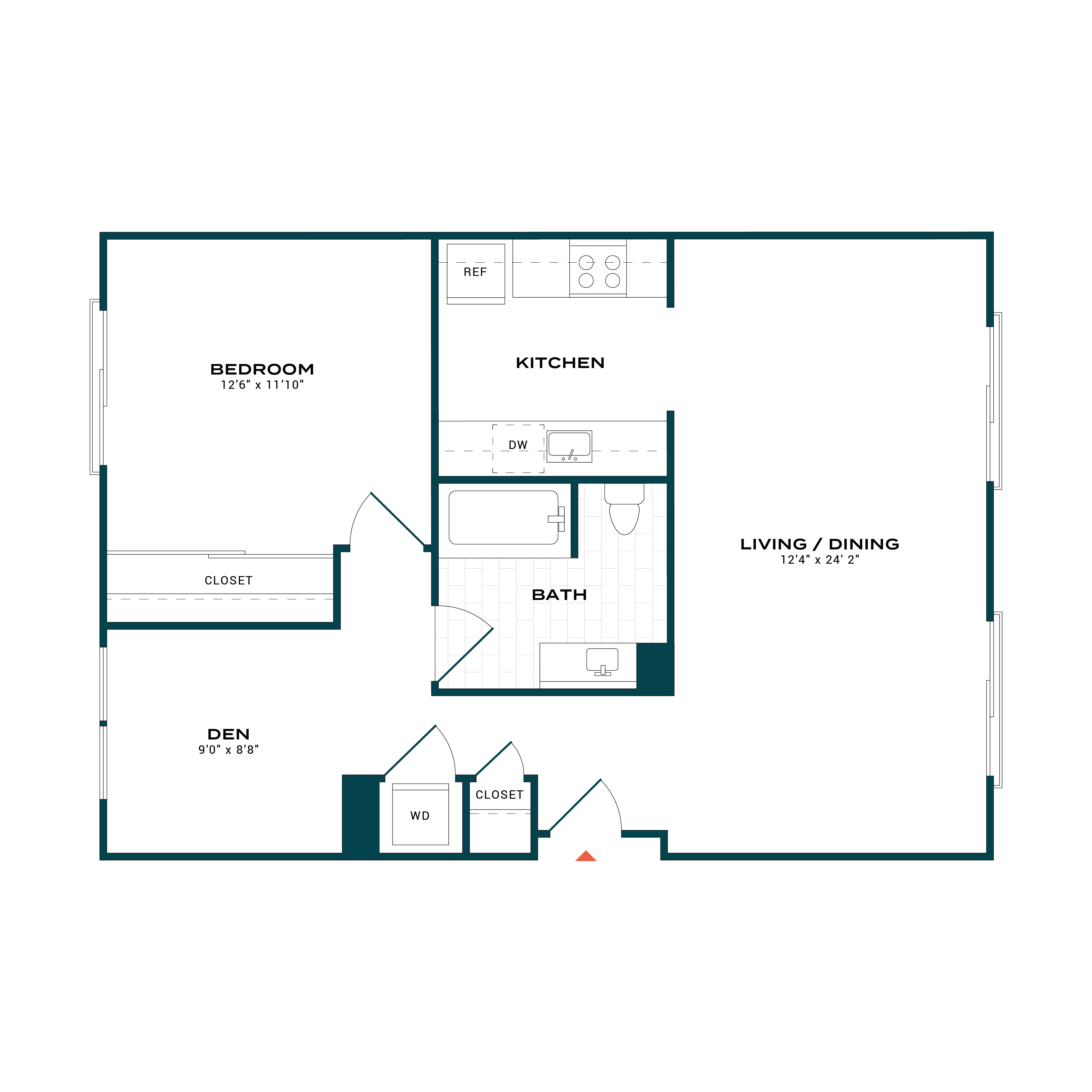 1 Bed/1 Bath-a2 floor plan