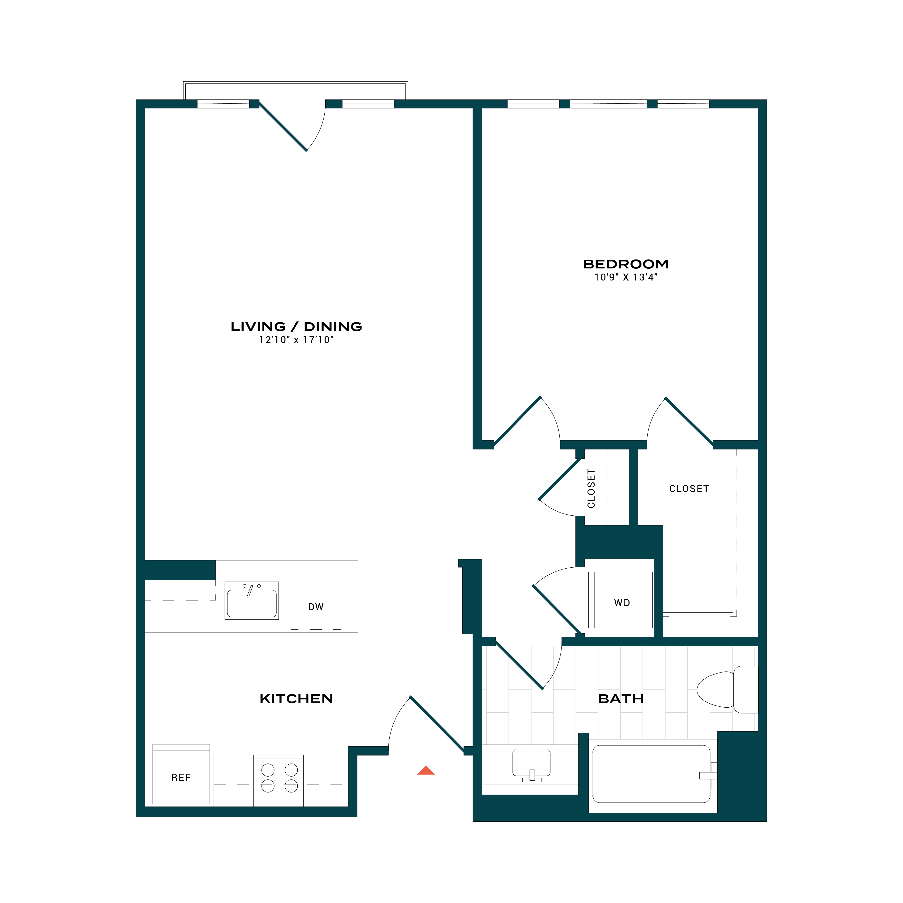 1 Bed/1 Bath-a1 floor plan