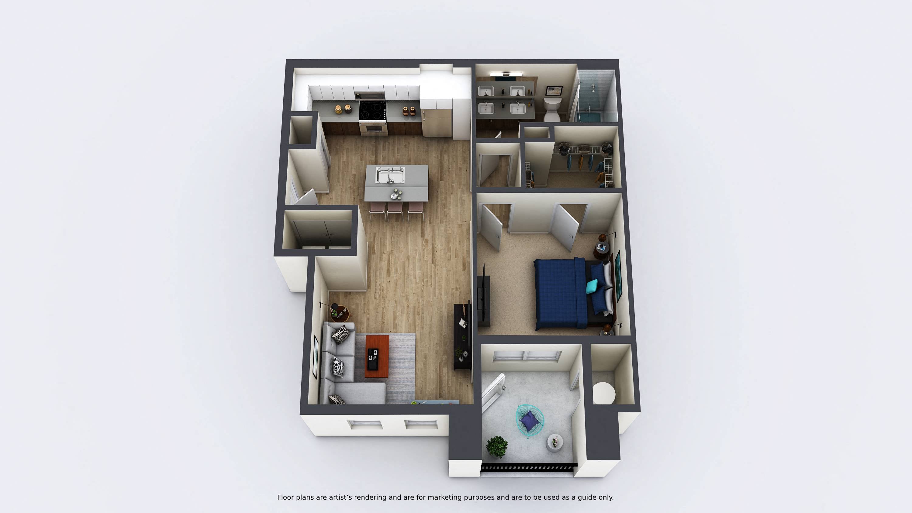 1B floor plan