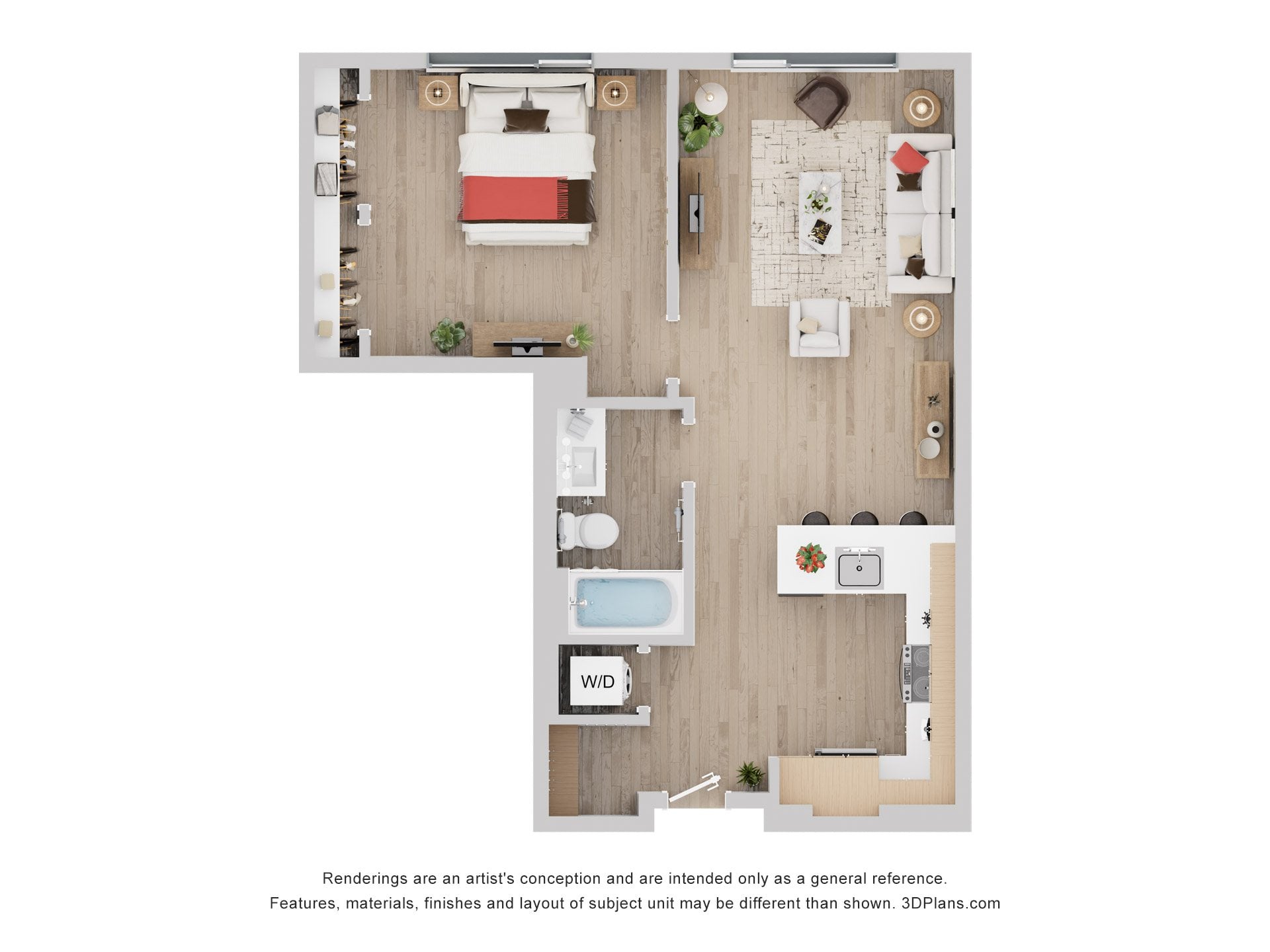 1D floor plan