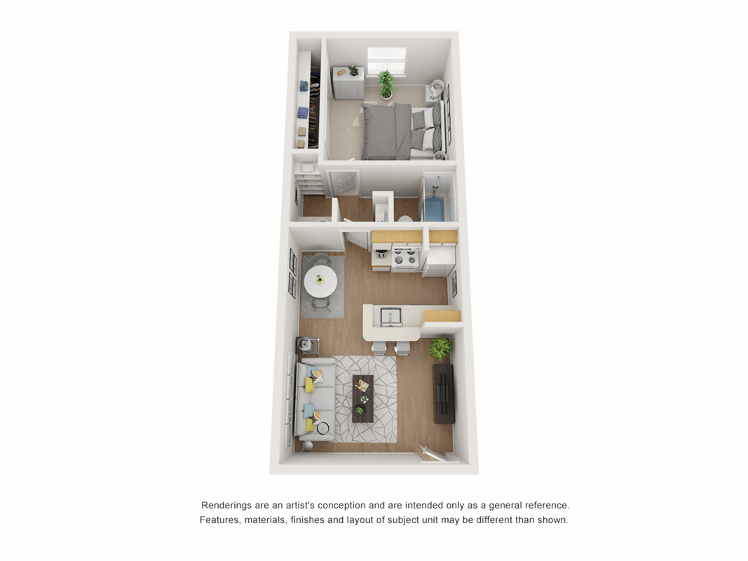 1 Bed 1 Bath A floor plan
