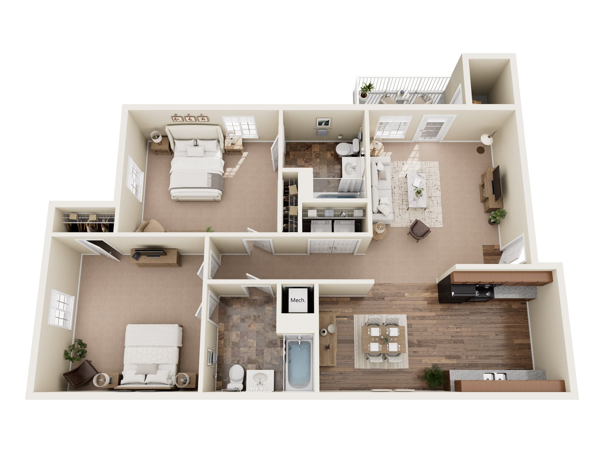 2x2 floor plan