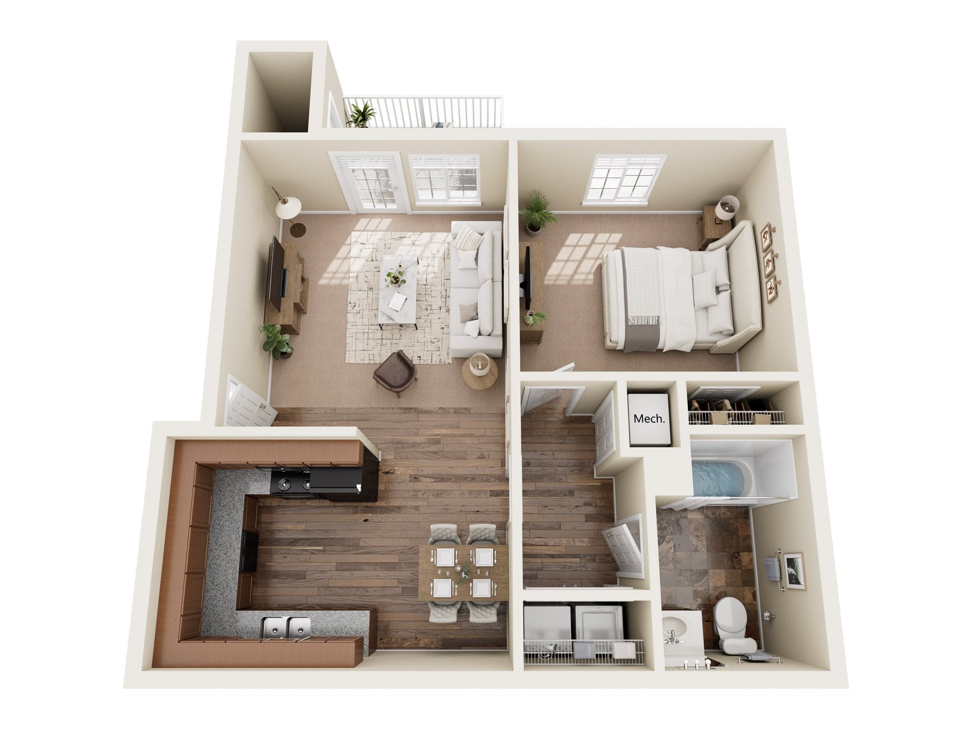 1x1 floor plan