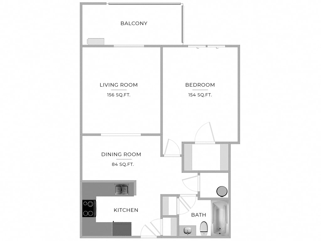 1 Bed/1 Bath-A1 floor plan