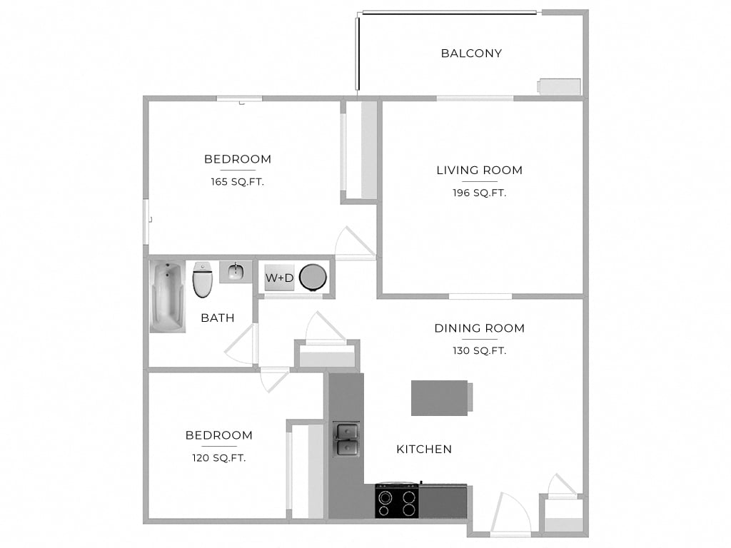 2 Bed/1 Bath-B3r floor plan