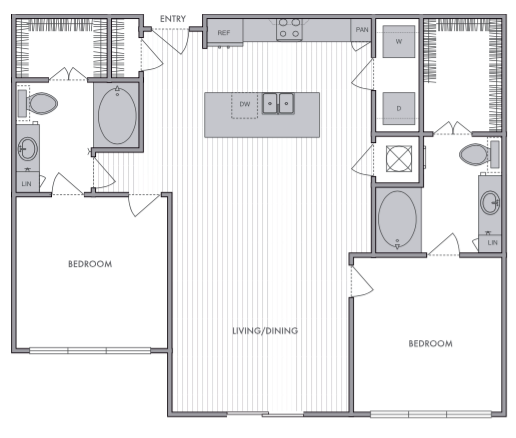 2 Bed_2 Bath_J floor plan
