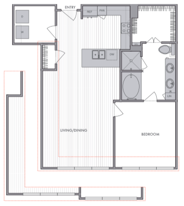 1 Bed_1 Bath_F floor plan