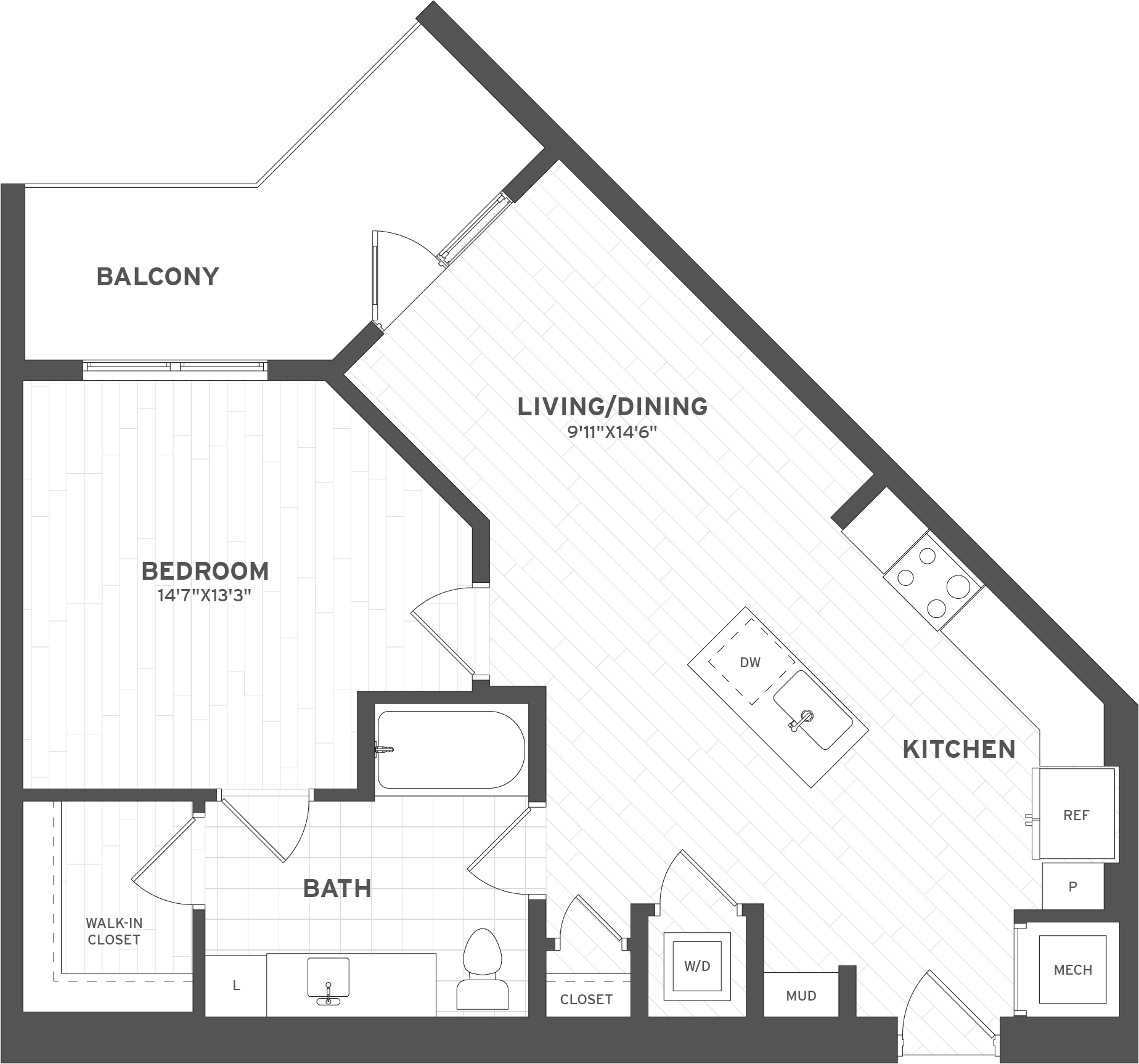1 Bed/1 Bath-A1.2 floor plan