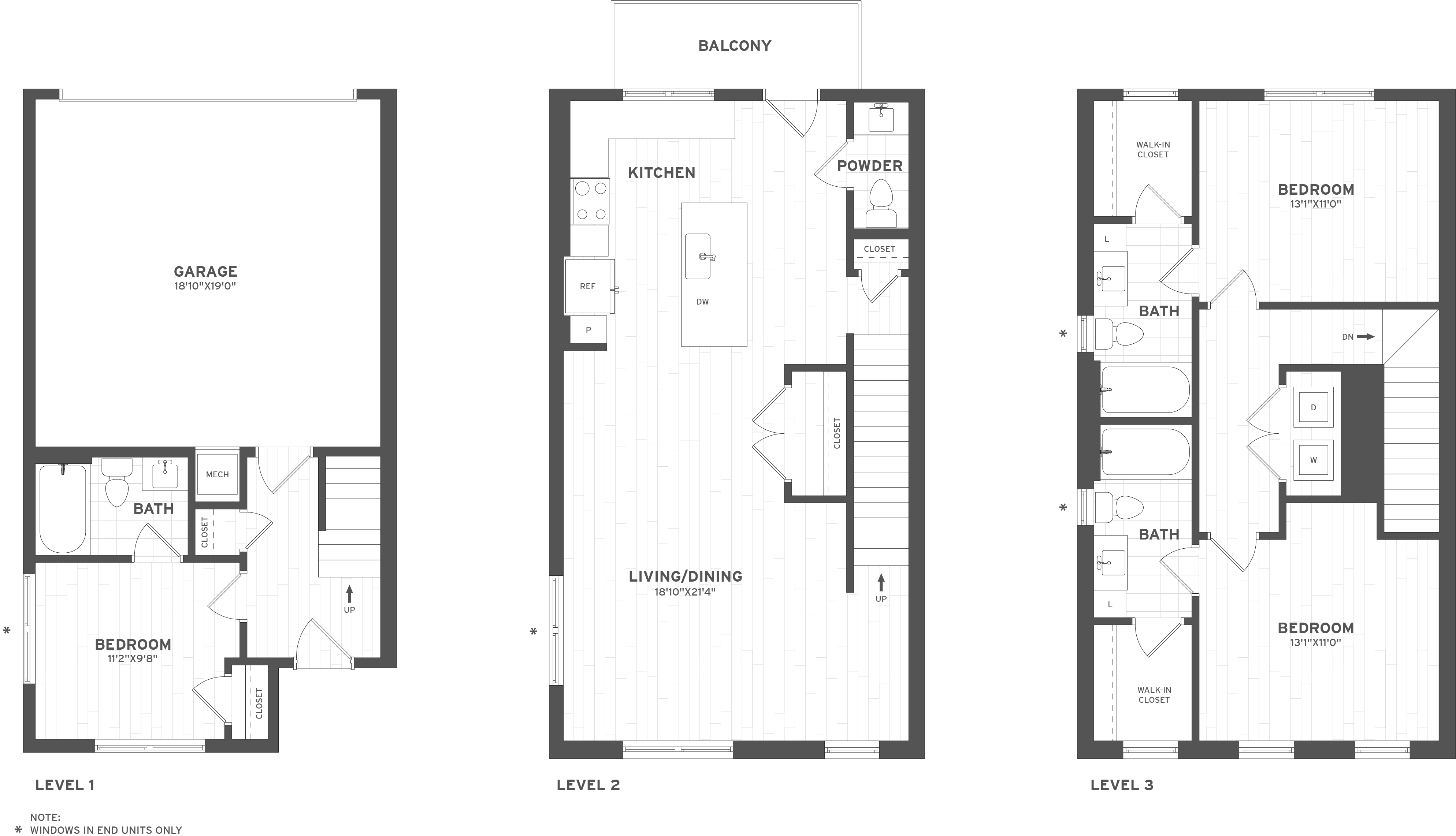 3 Bed/3.5 Bath-TH1 floor plan