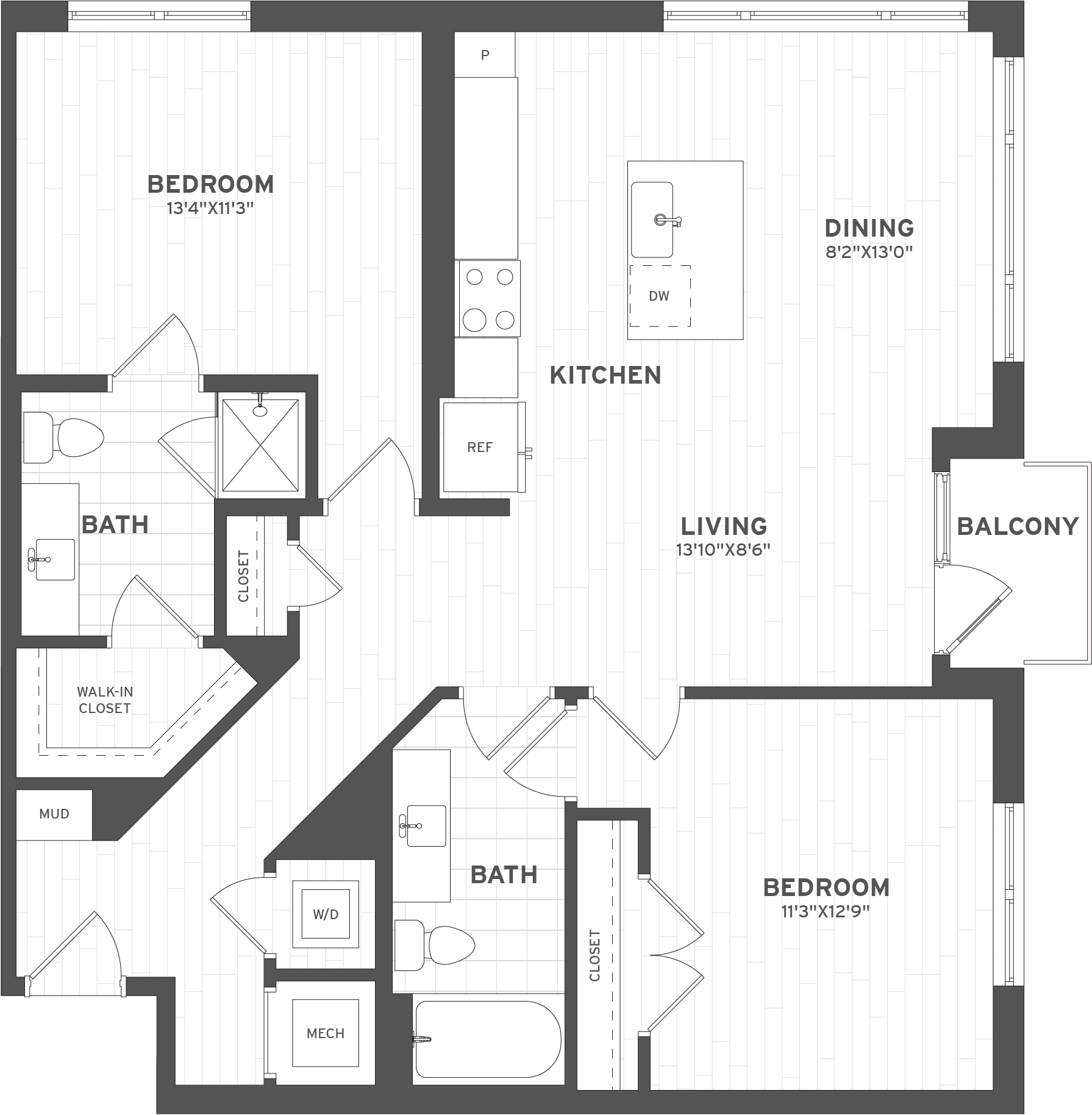 2 Bed/2 Bath-B3 floor plan