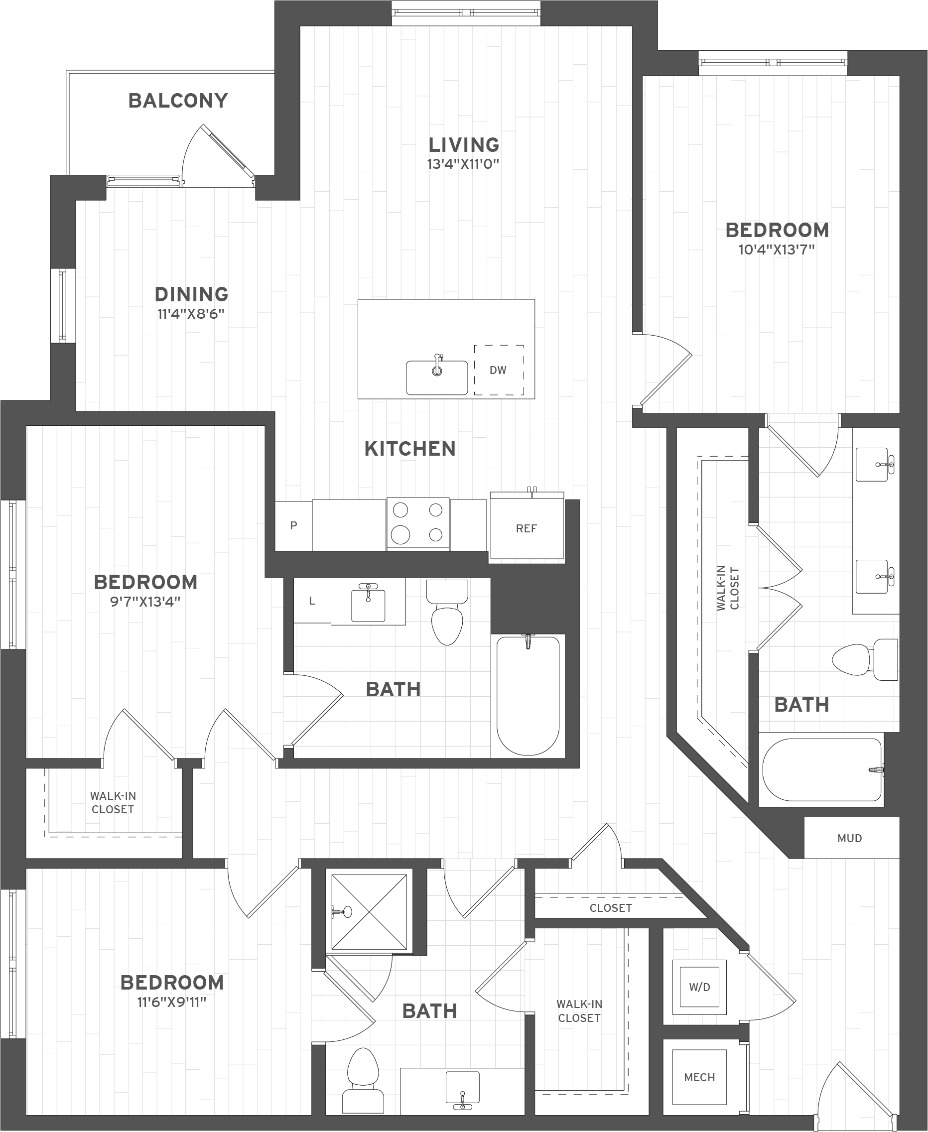 3 Bed/3 Bath-C1 floor plan