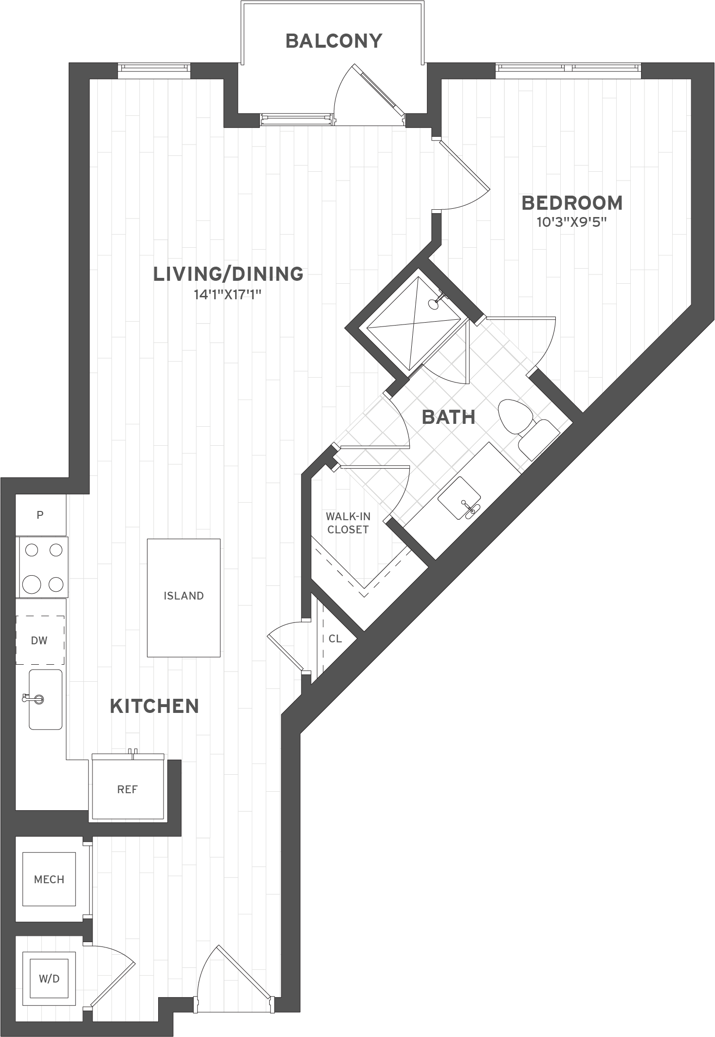 1 Bed/1 Bath-A3 floor plan