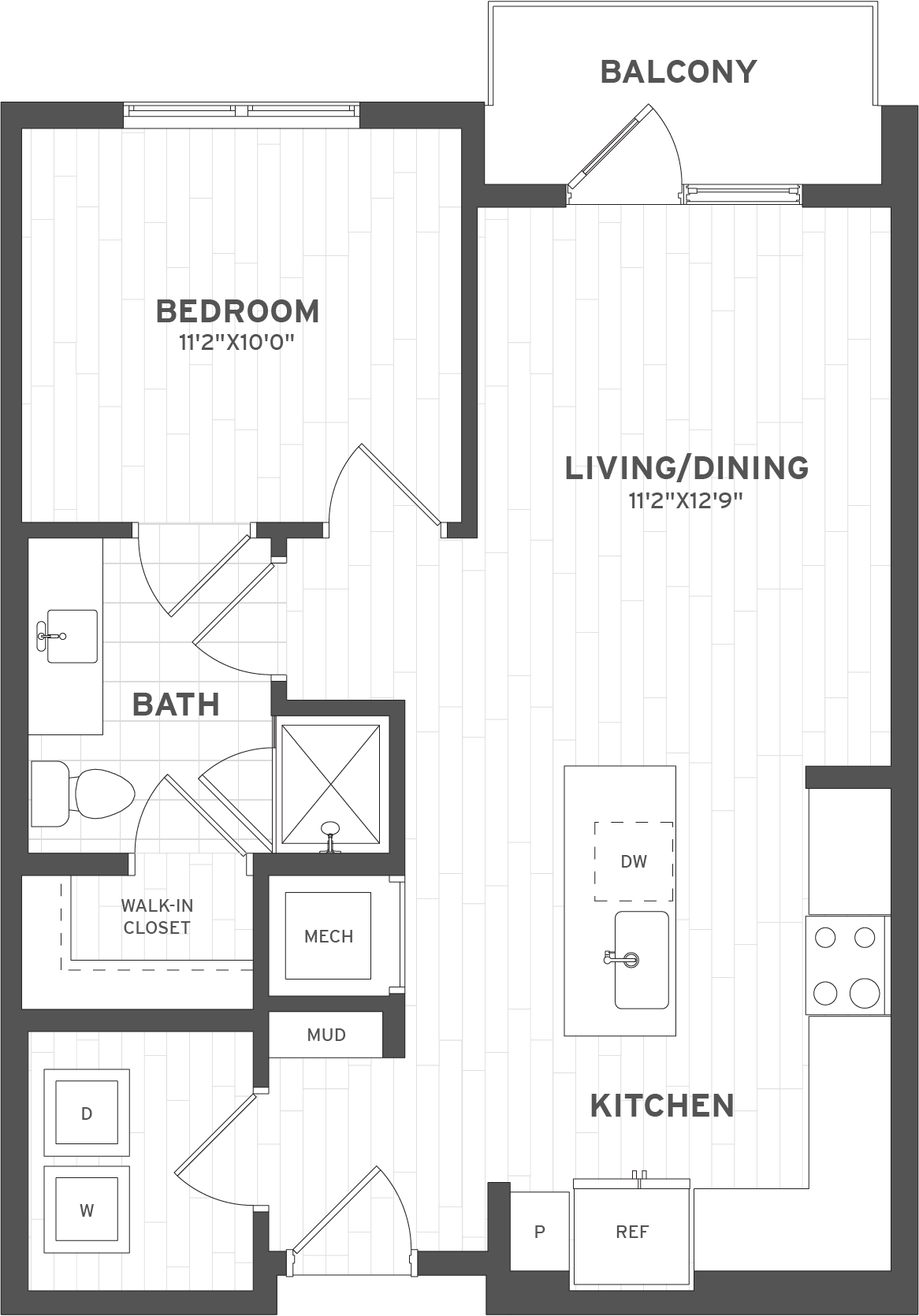1 Bed/1 Bath WFH 80%-A2.1.WF floor plan