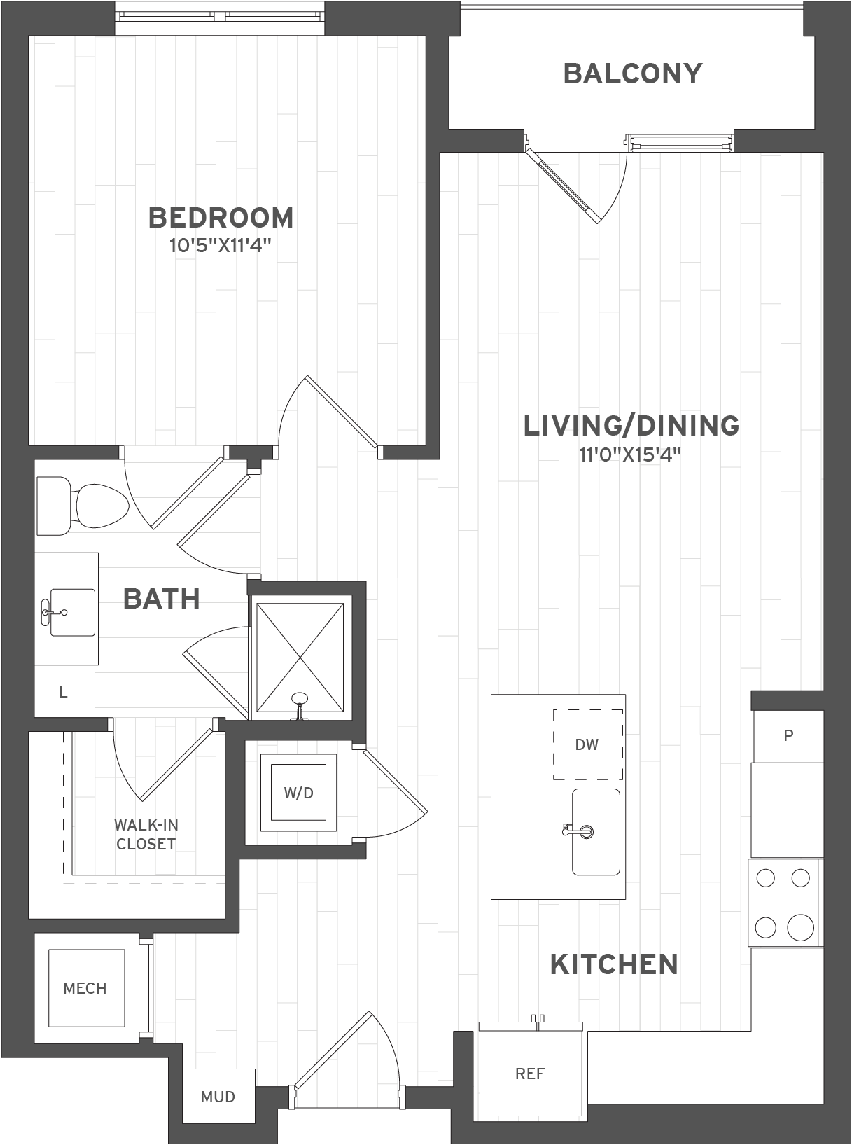 1 Bed/1 Bath-A1.1.6 floor plan
