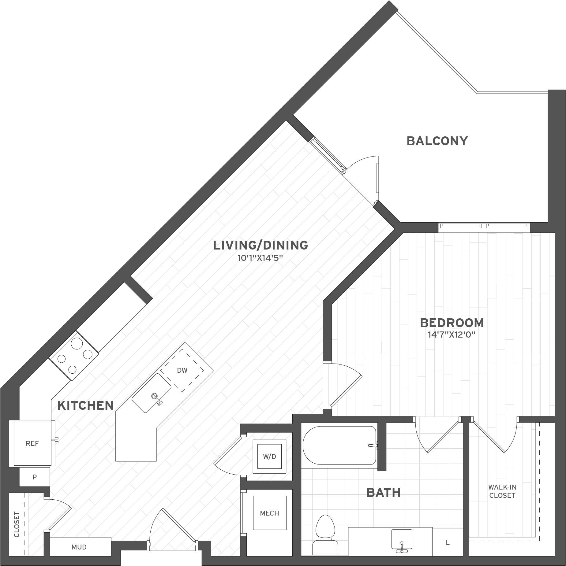1 Bed/1 Bath-A1.6 floor plan