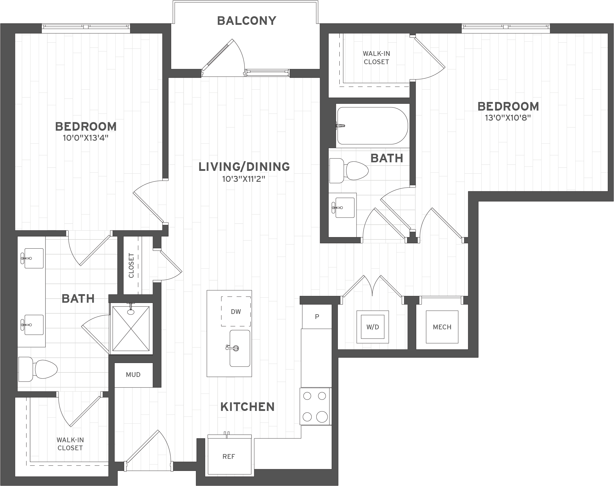 2 Bed/2 Bath-B4 floor plan