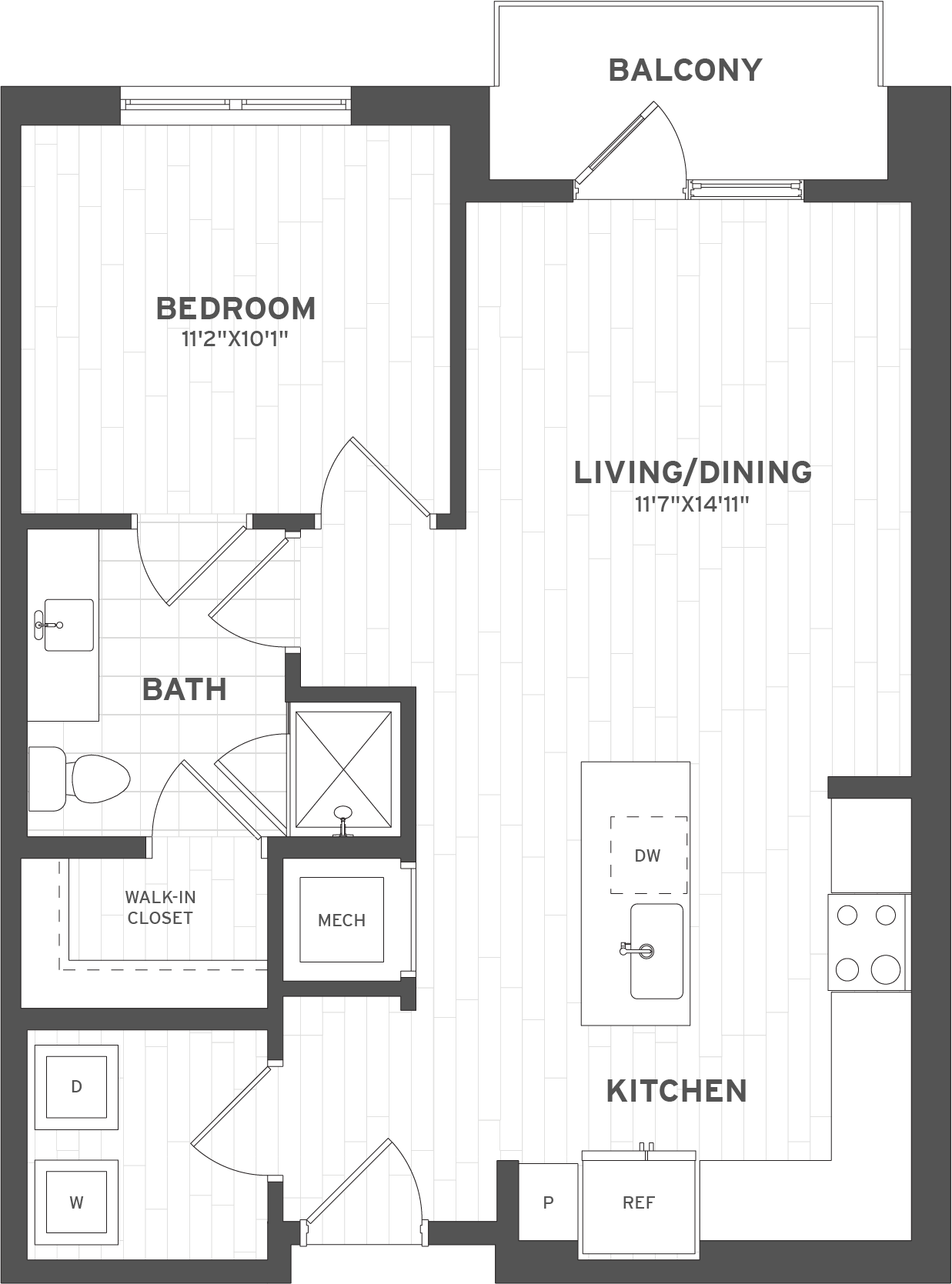 1 Bed/1 Bath-A2.3 floor plan