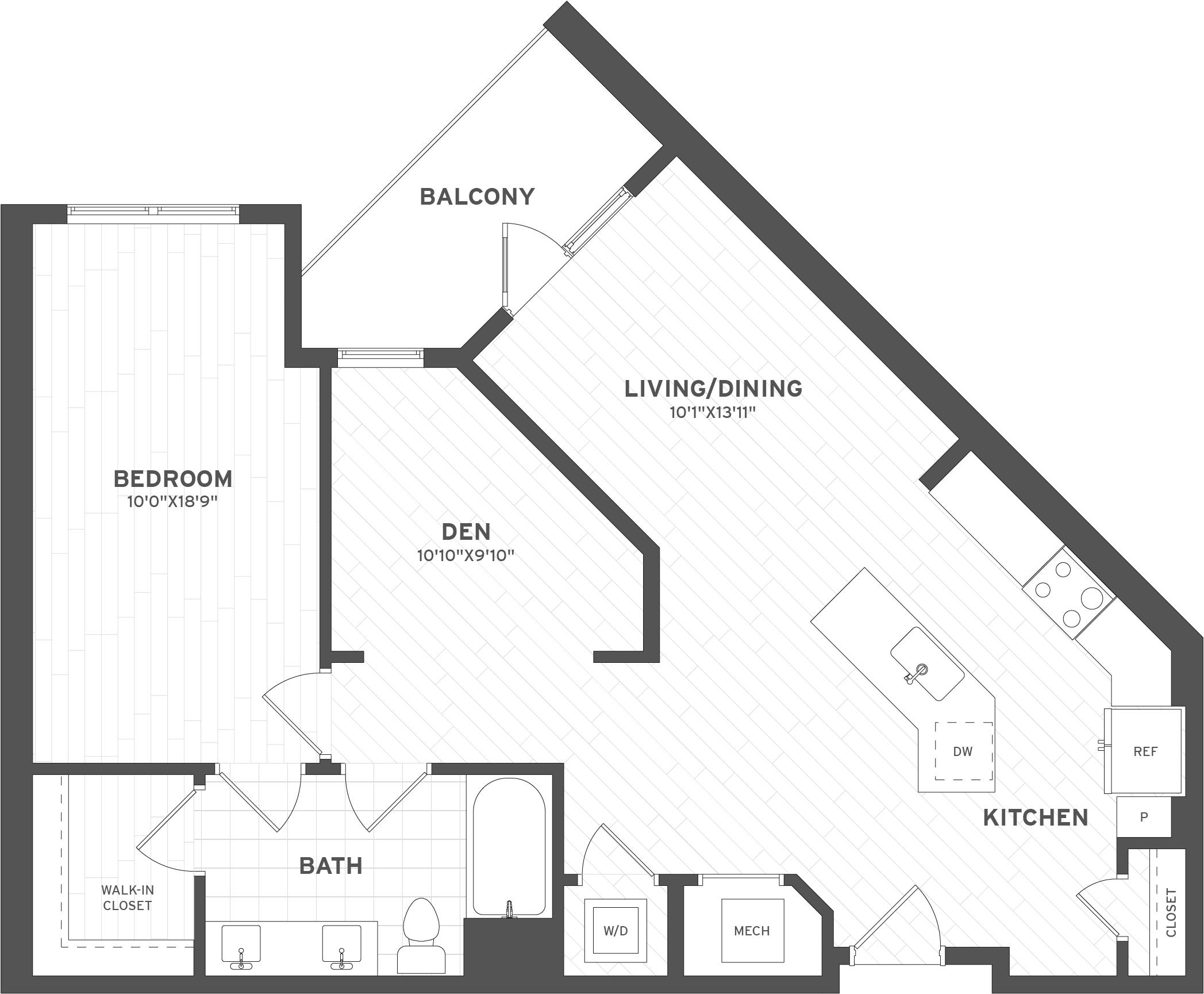 1 Bed/1 Bath Den-A6 floor plan