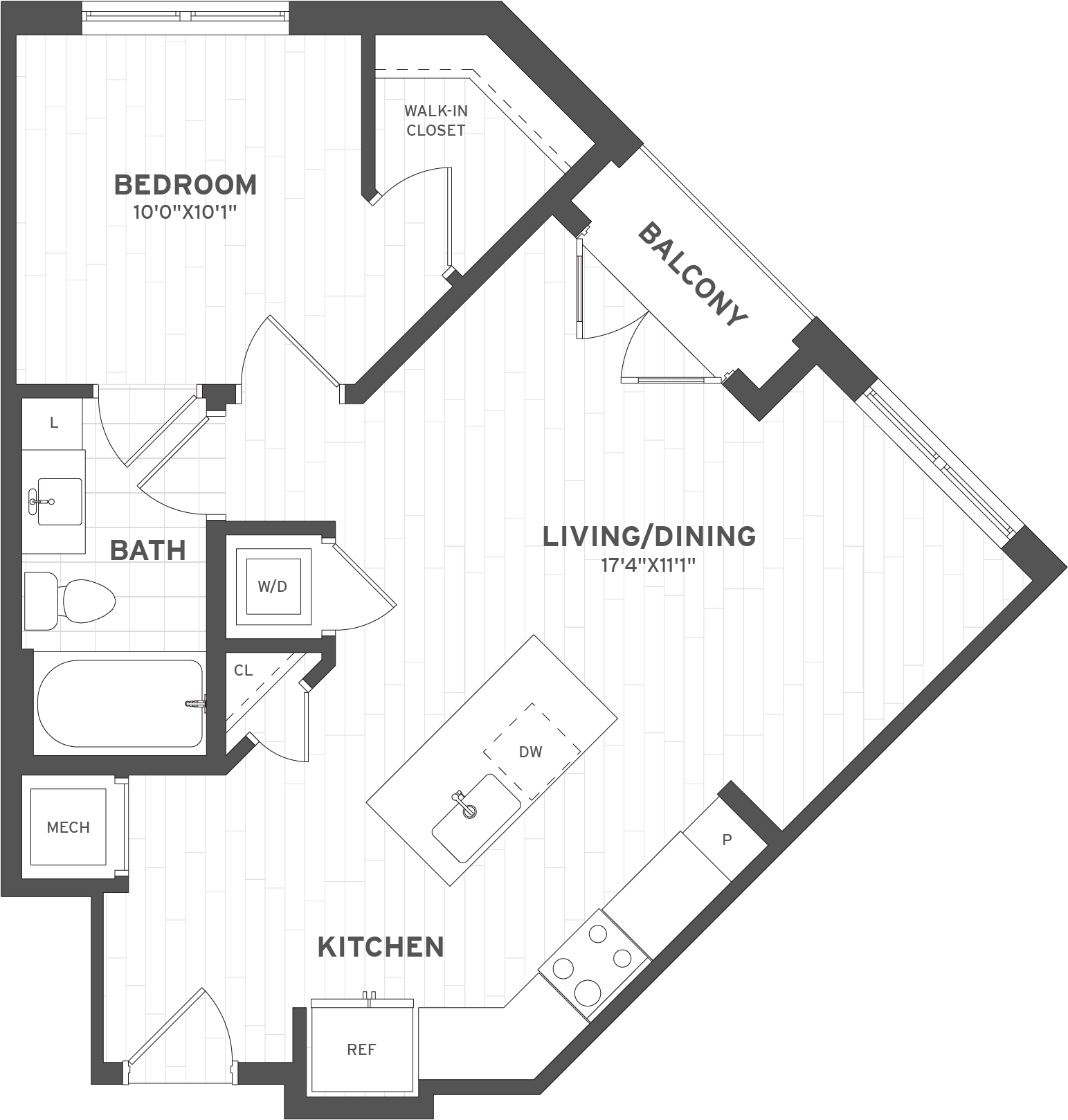 1 Bed/1 Bath-A2.6 floor plan