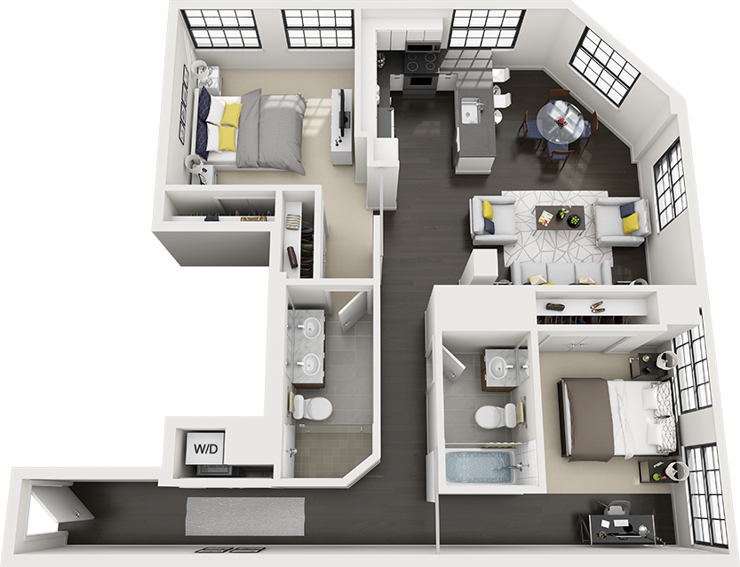 2 Bed/2 Bath-b20g floor plan
