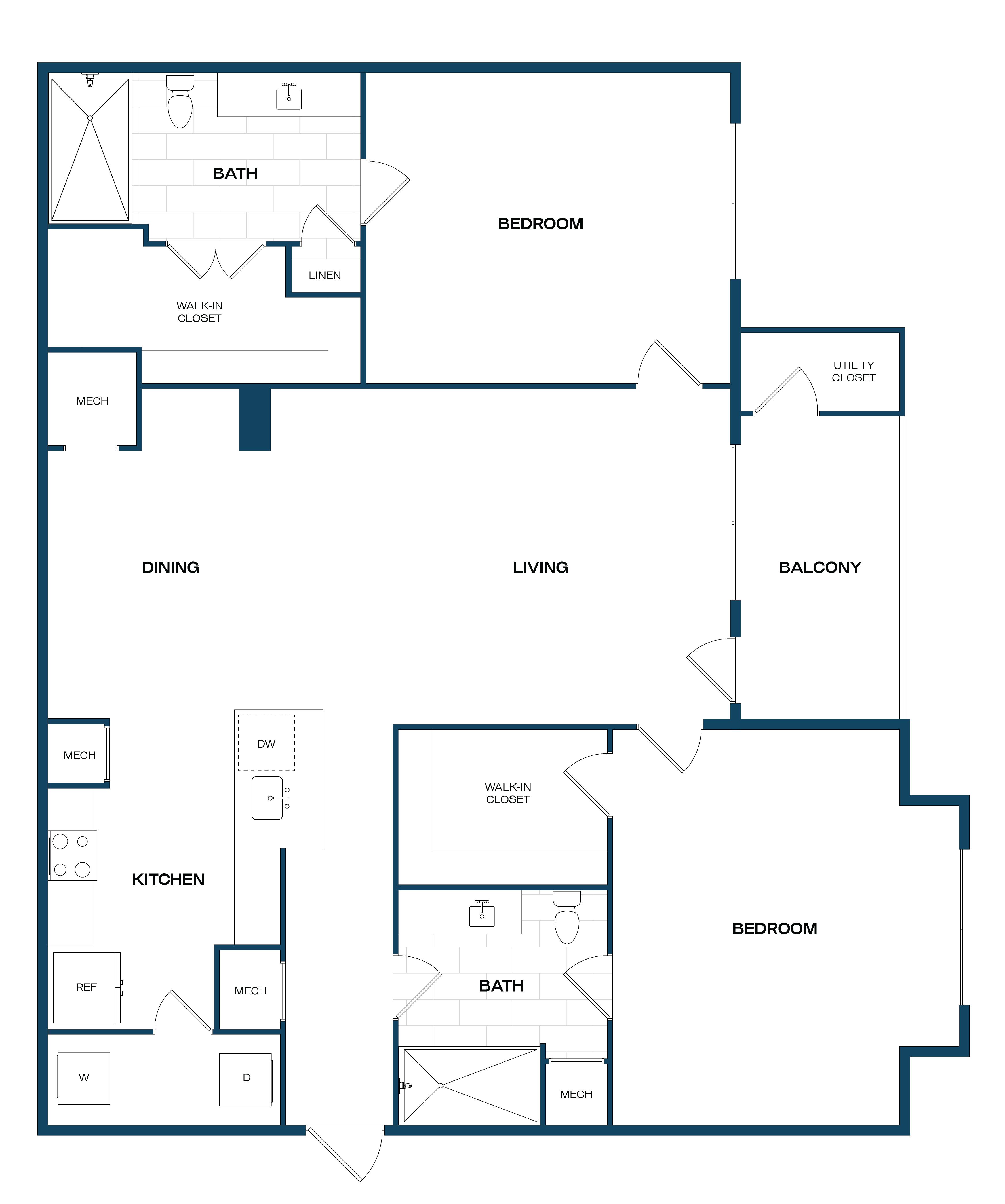 2 Bed/2 Bath-B1 floor plan