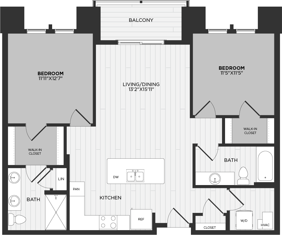 2 Bed/2 Bath-D3 floor plan