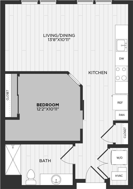 Convertible Studio-A2 floor plan